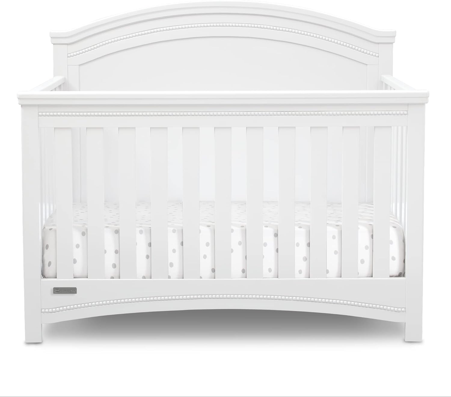 Simmons Kids SlumberTime Emma 4-in-1 Convertible Baby Crib N More - Greenguard Gold Certified, Bianca White