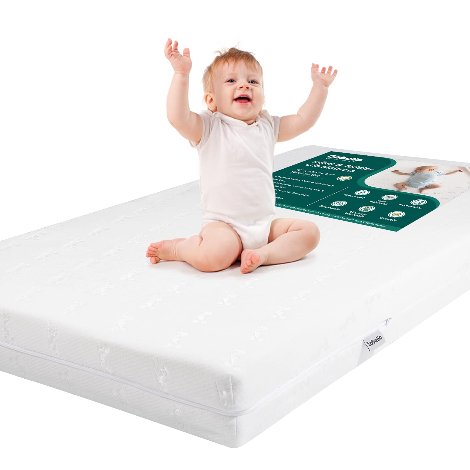 BABELIO Breathable Dual-Sided Crib Mattress for Babies