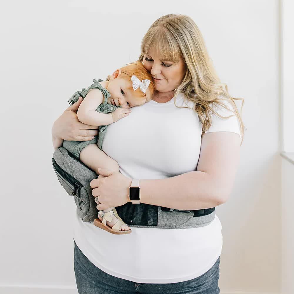 TUSHBABY Original Hip Seat Baby Carrier for Toddlers, Grey