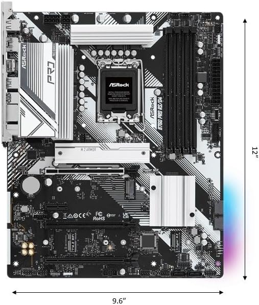 ASRock B760 Pro RSD4 LGA1700 ATX Motherboard - Supports 14th/13th/12th Gen Intel Core, DDR4 5333+ (OC), Dual M.2 PCIe Gen4, 2.5G LAN, USB 3.2 Gen2 Type-C, HDMI/DP, Nahimic Audio