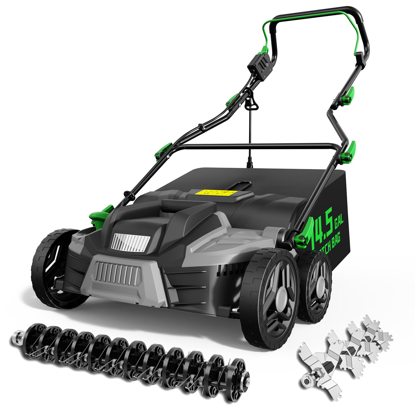 TIECTOWN 2026 16-Inch 2-in-1 Electric Dethatcher & Scarifier