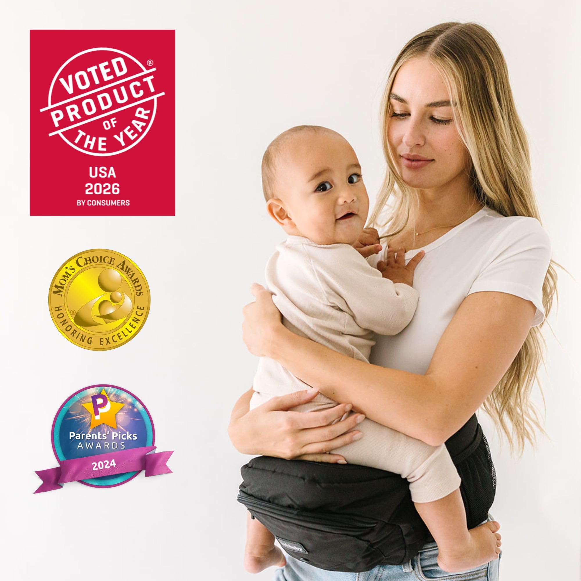 TUSHBABY Original Hip Seat Baby Carrier - Lightweight & Safe