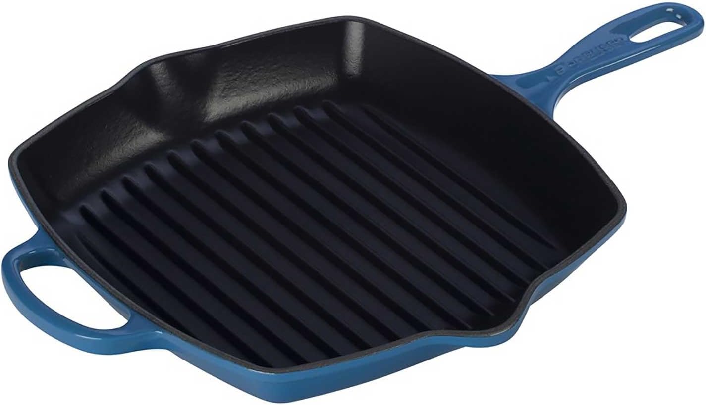 Le Creuset Enameled Cast Iron Signature Square Skillet Grill, 10.25