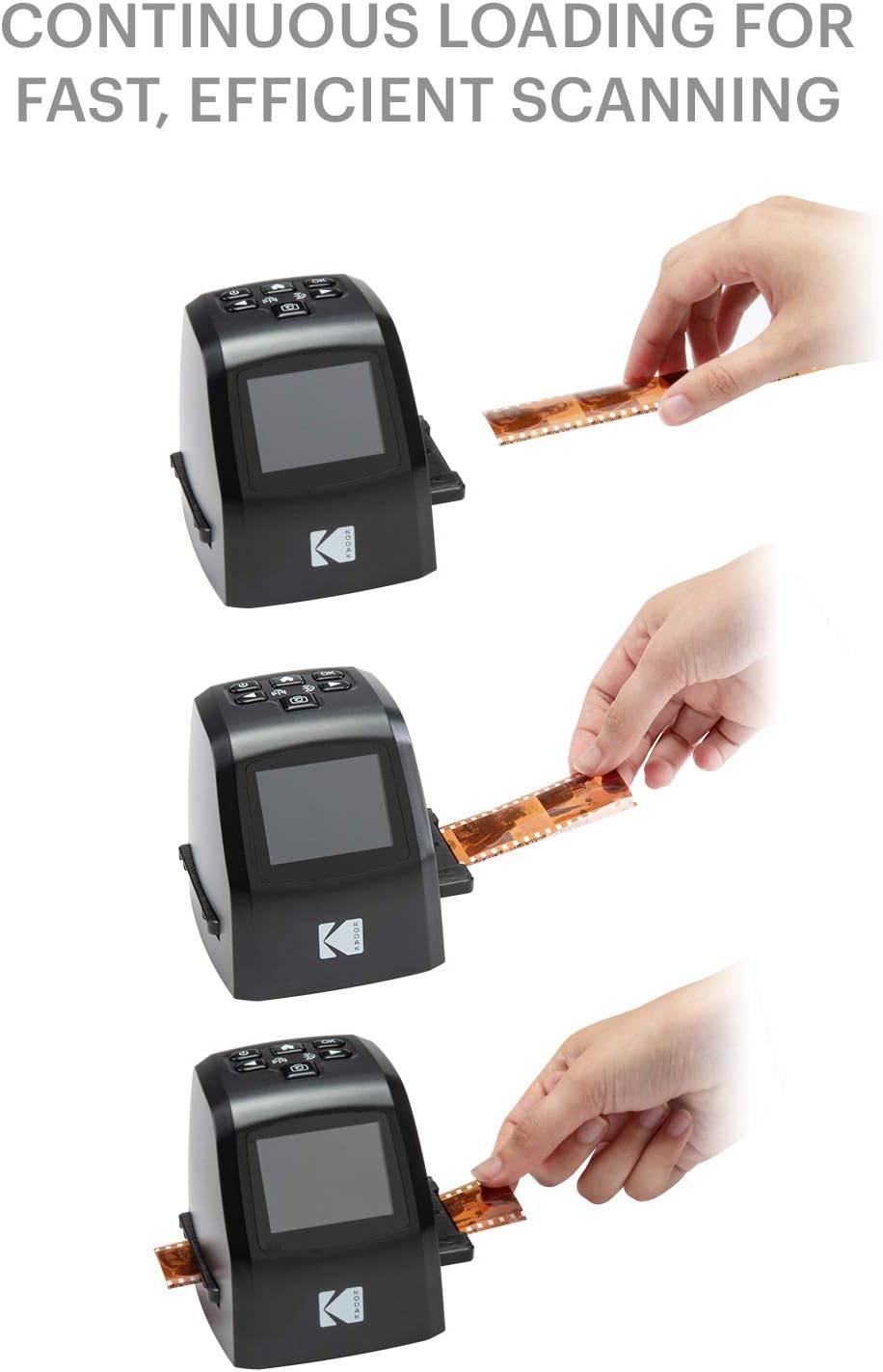 KODAK Mini Digital Film & Slide Scanner – Converts 35mm, 126, 110, Super 8 & 8mm Film to 22MP JPEG Images – Includes 2.4
