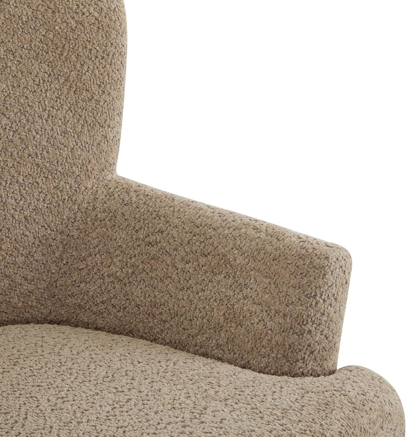 Christopher Knight Home Winnie Accent Chair and Ottoman Set, Living Room/Bedroom Wooden Comfy Reading Chair with Footrest Stool, Boucle Upholstered Wingback Single Sofa, Brown
