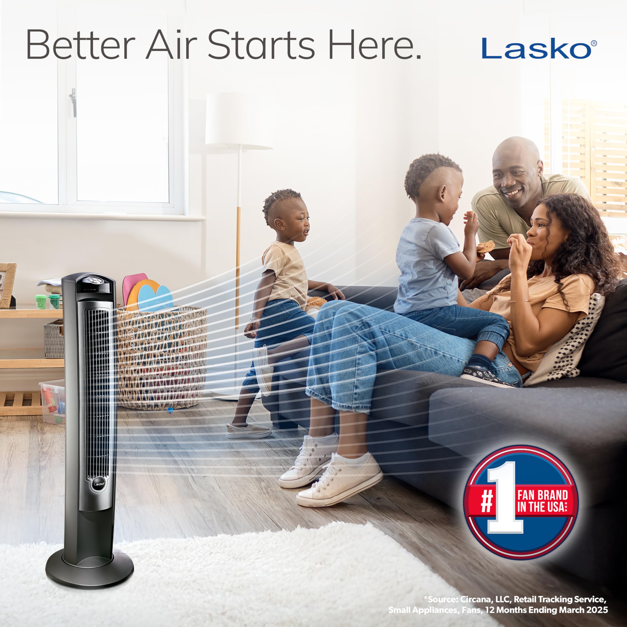 LASKO Oscillating Tower Fan with Remote - 42