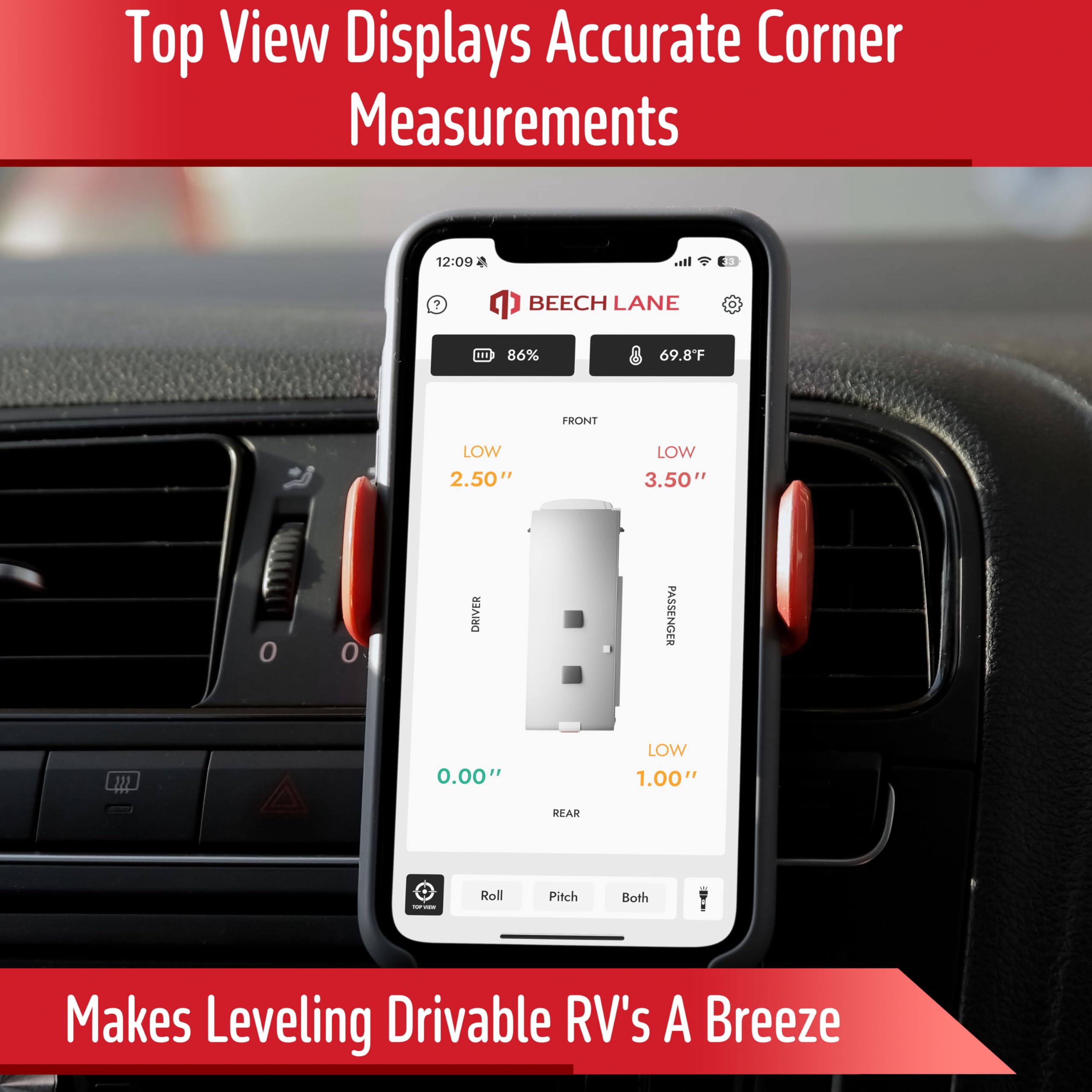 BEECH LANE Wireless RV Leveling System with Smartphone App