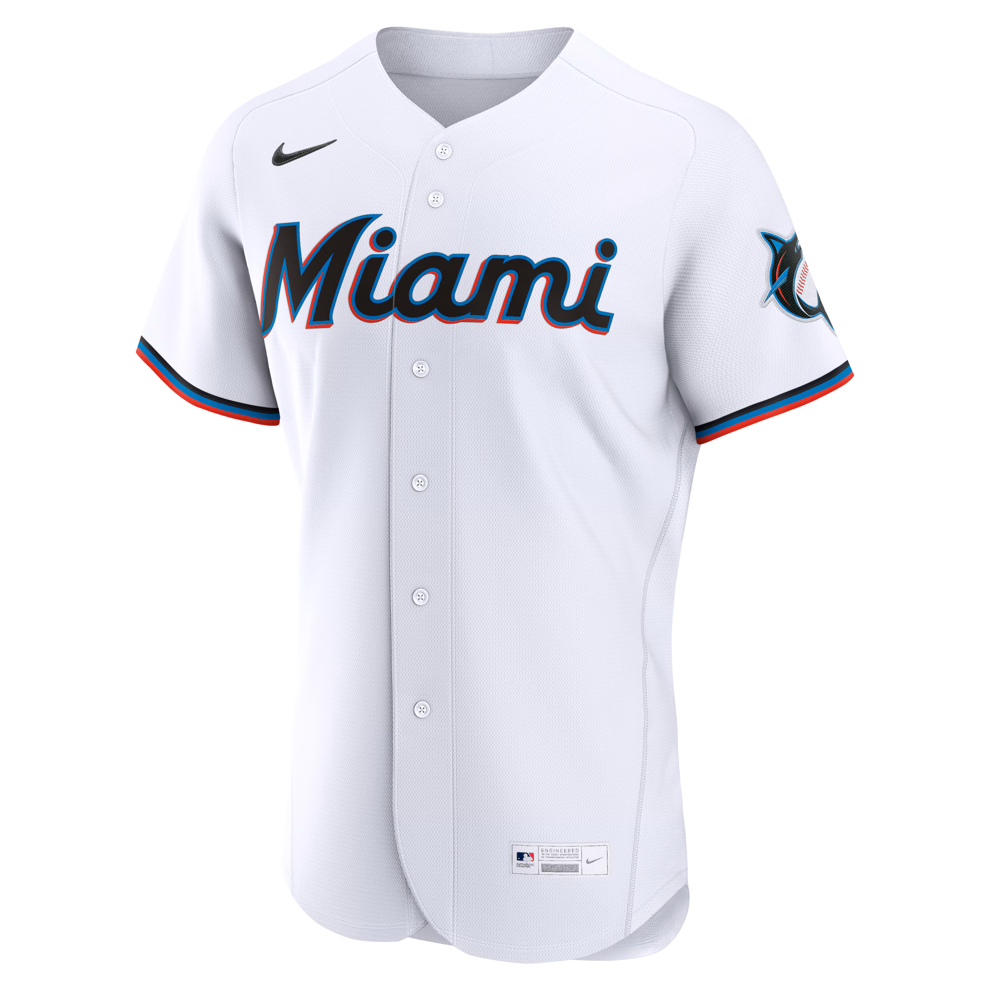 Miami Marlins Nike Home Authentic Custom Jersey - White