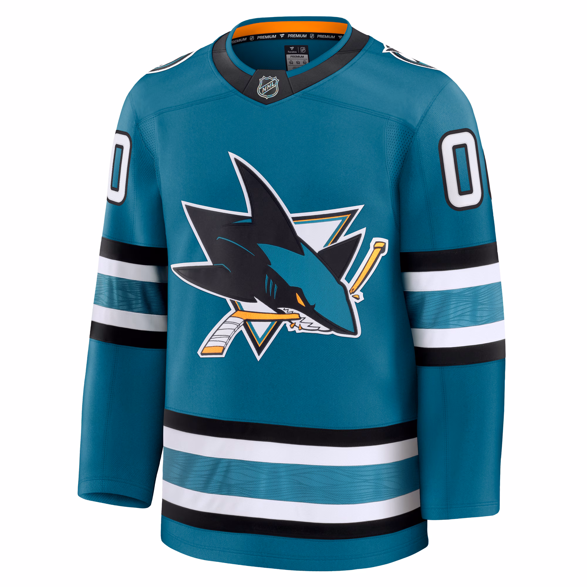 San Jose Sharks Fanatics Home Premium Custom Jersey - Teal