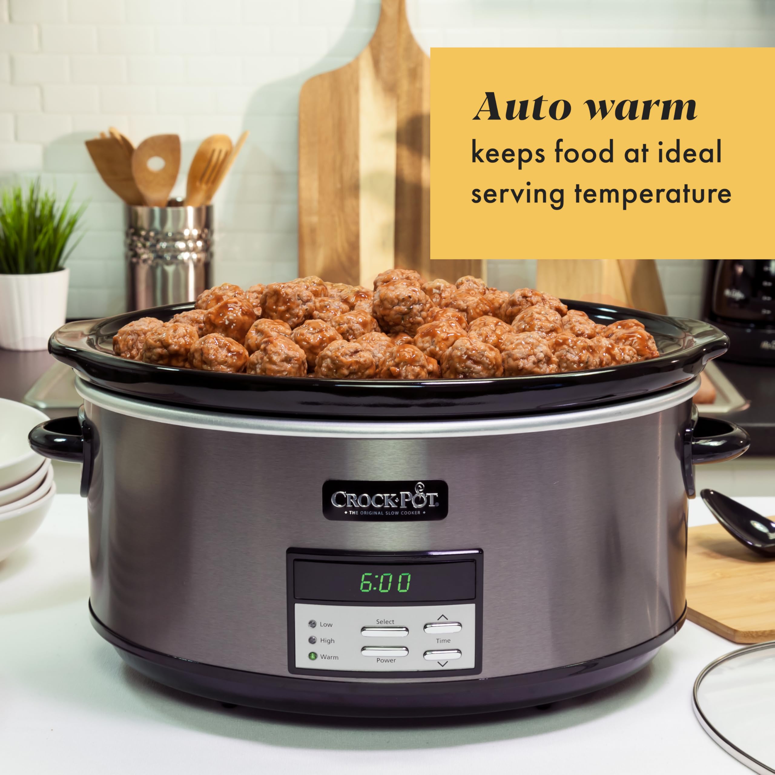 CROCK-POT Large 8-Quart Slow Cooker with Auto Warm Setting