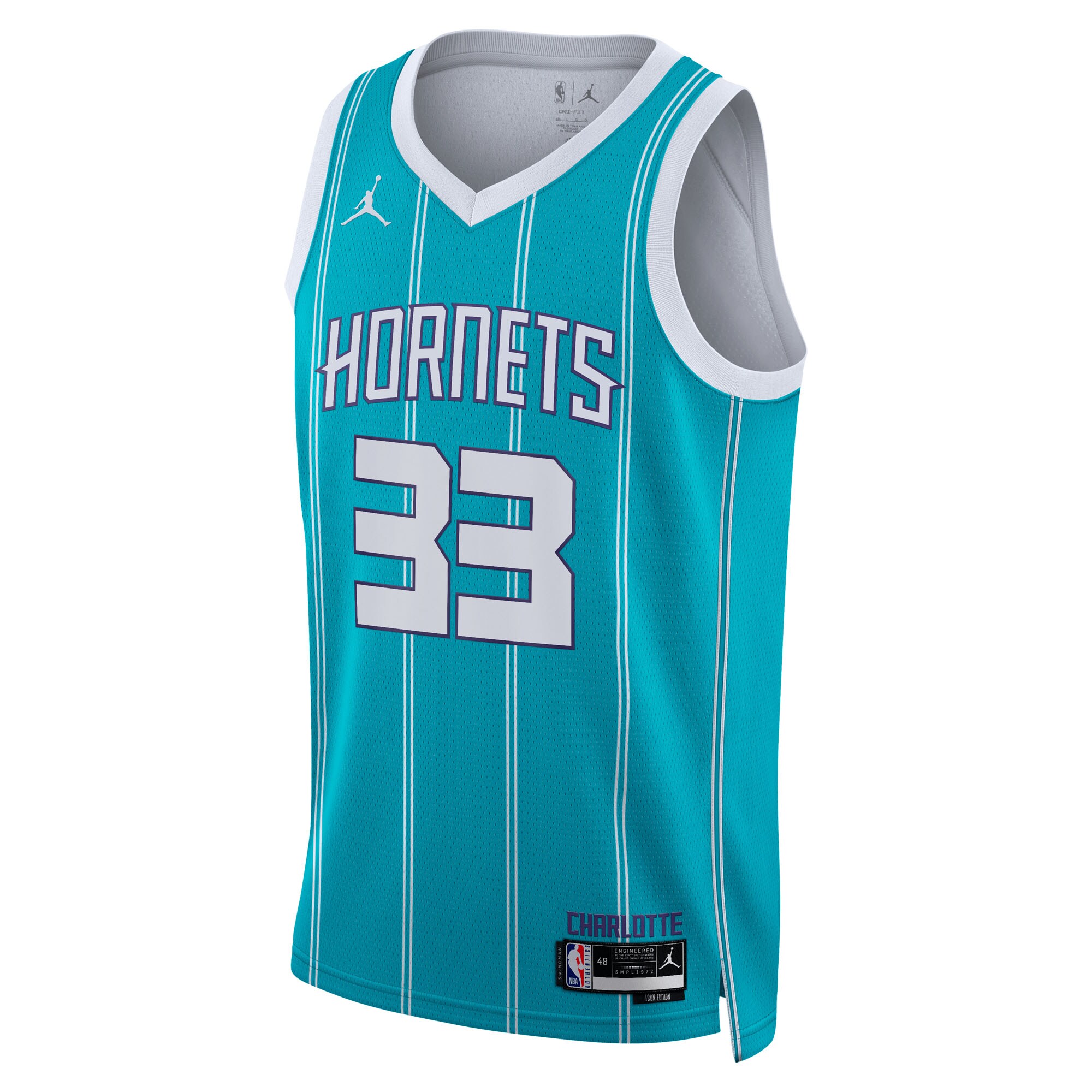Liam McNeeley Charlotte Hornets Jordan Brand Unisex Swingman Jersey - Teal - Icon Edition