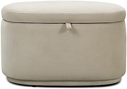 Nurture& The Ottoman Premium Quality Storage Ottoman for Nursery with Stain-Resistant Performance Fabric (Ivory)