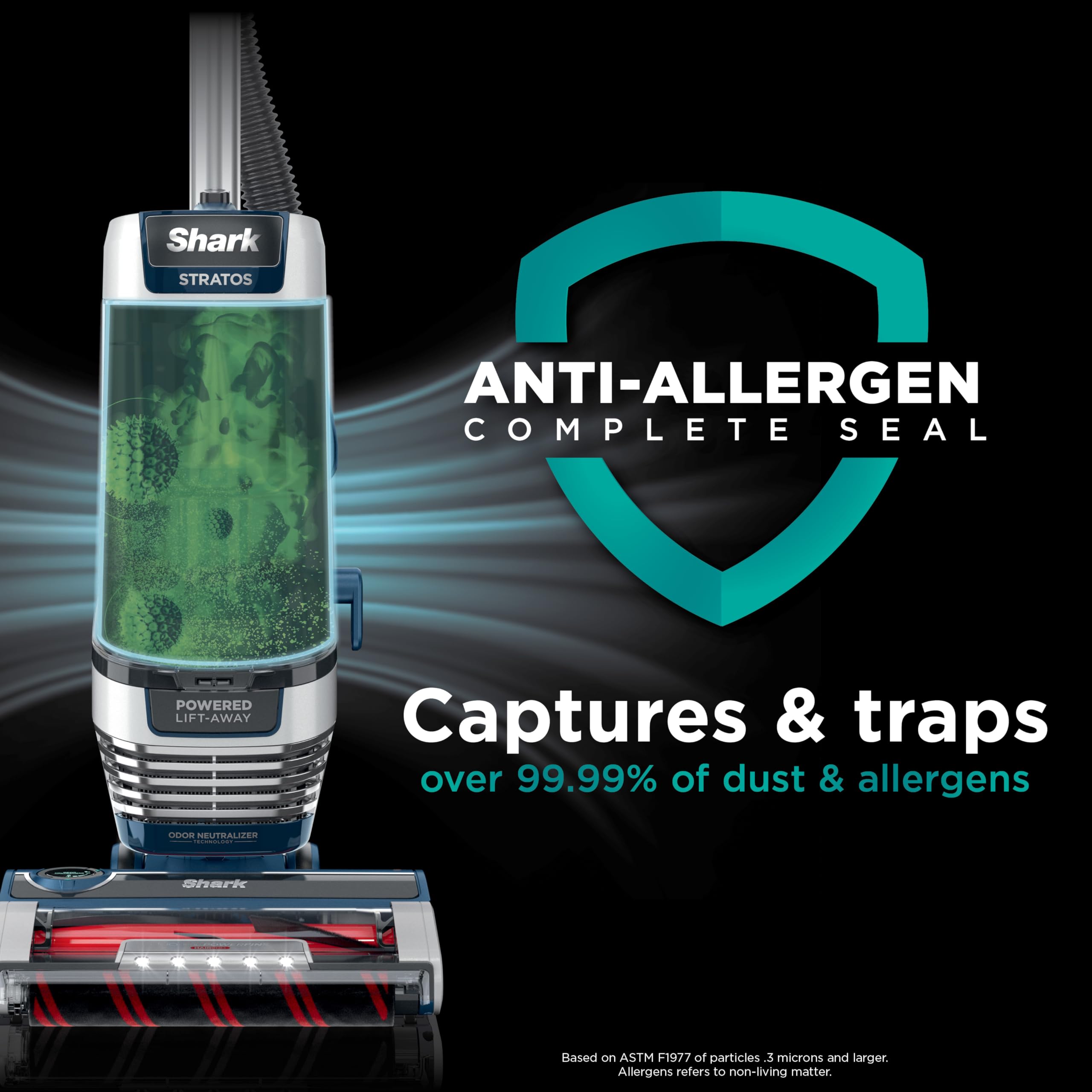 SHARK Upright Vacuum Stratos with DuoClean PowerFins Navy