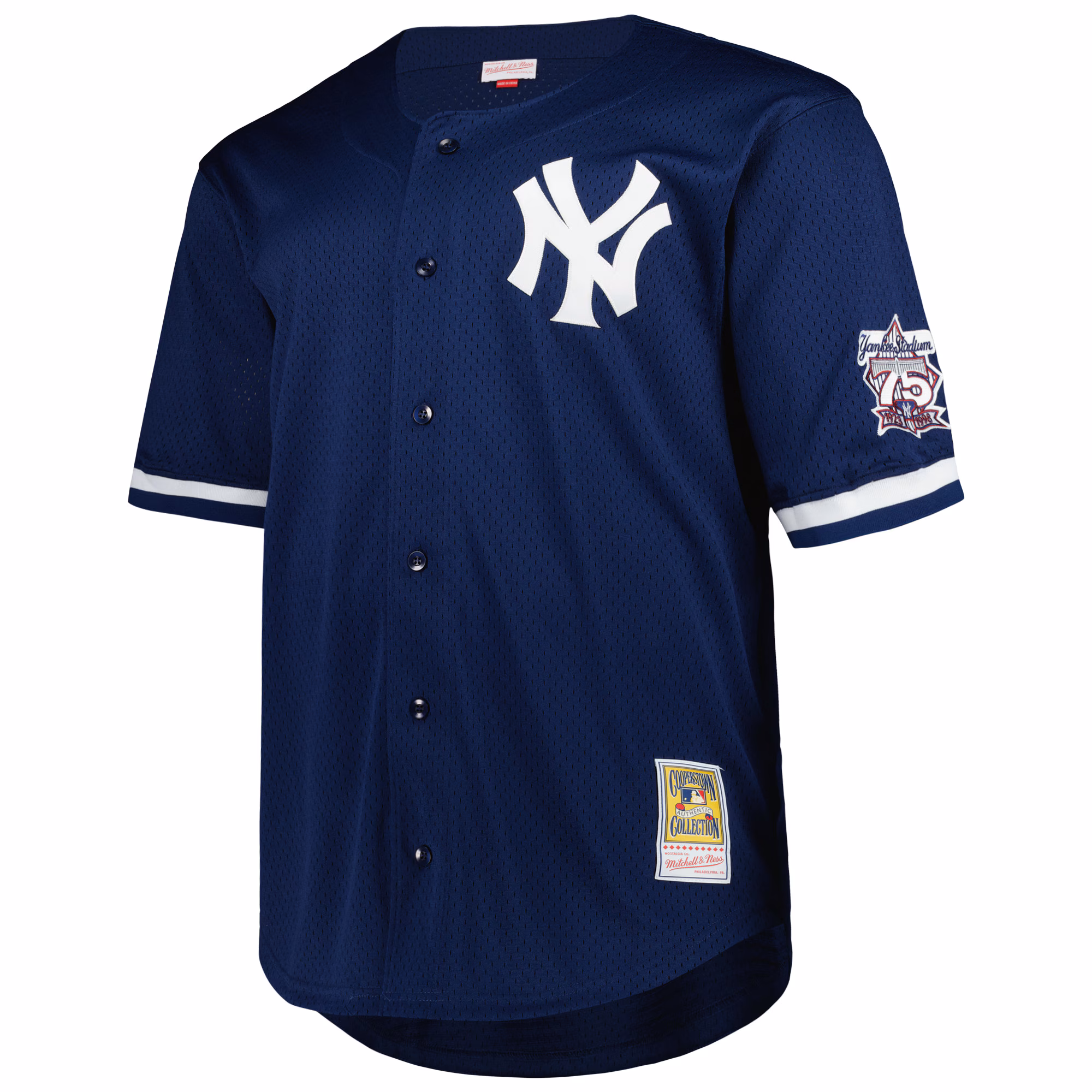 Derek Jeter New York Yankees Mitchell & Ness Big & Tall Cooperstown Mesh Batting Practice Jersey - Navy