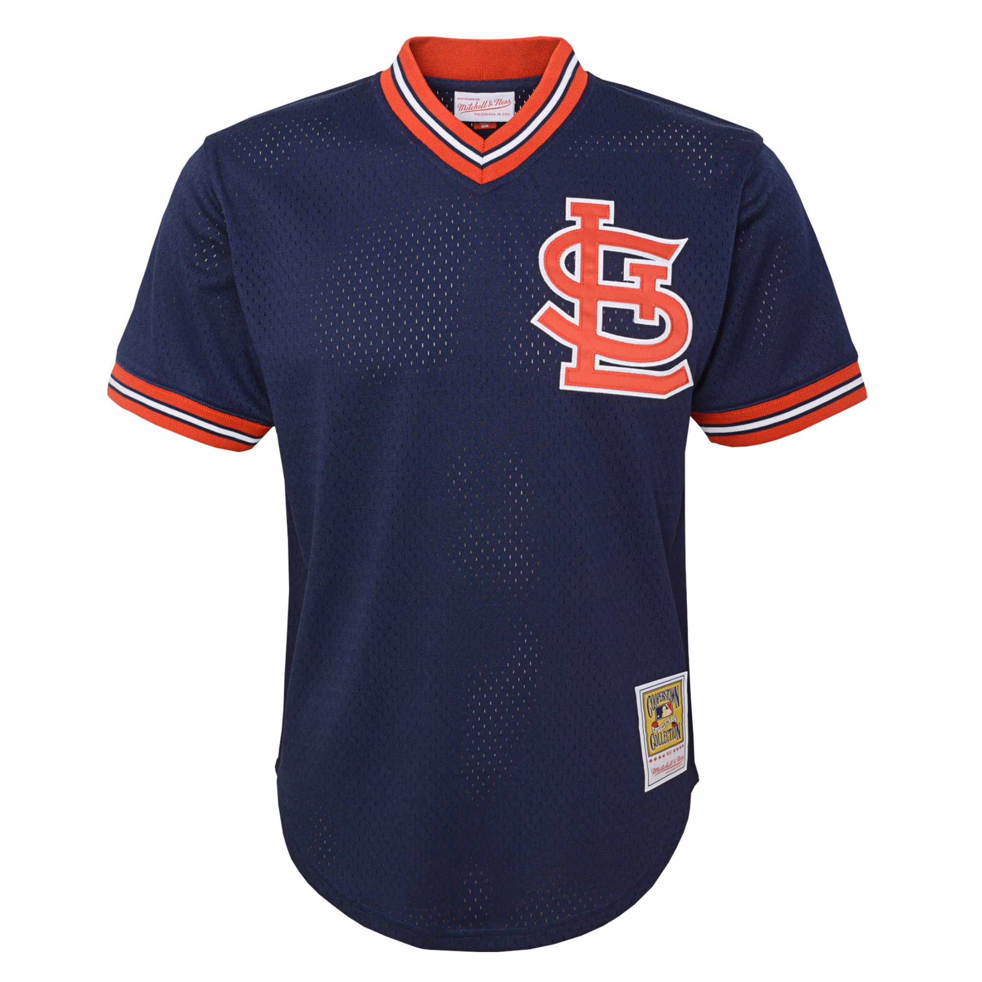 Ozzie Smith St. Louis Cardinals Mitchell & Ness Youth Cooperstown Collection Mesh Batting Practice Jersey - Navy