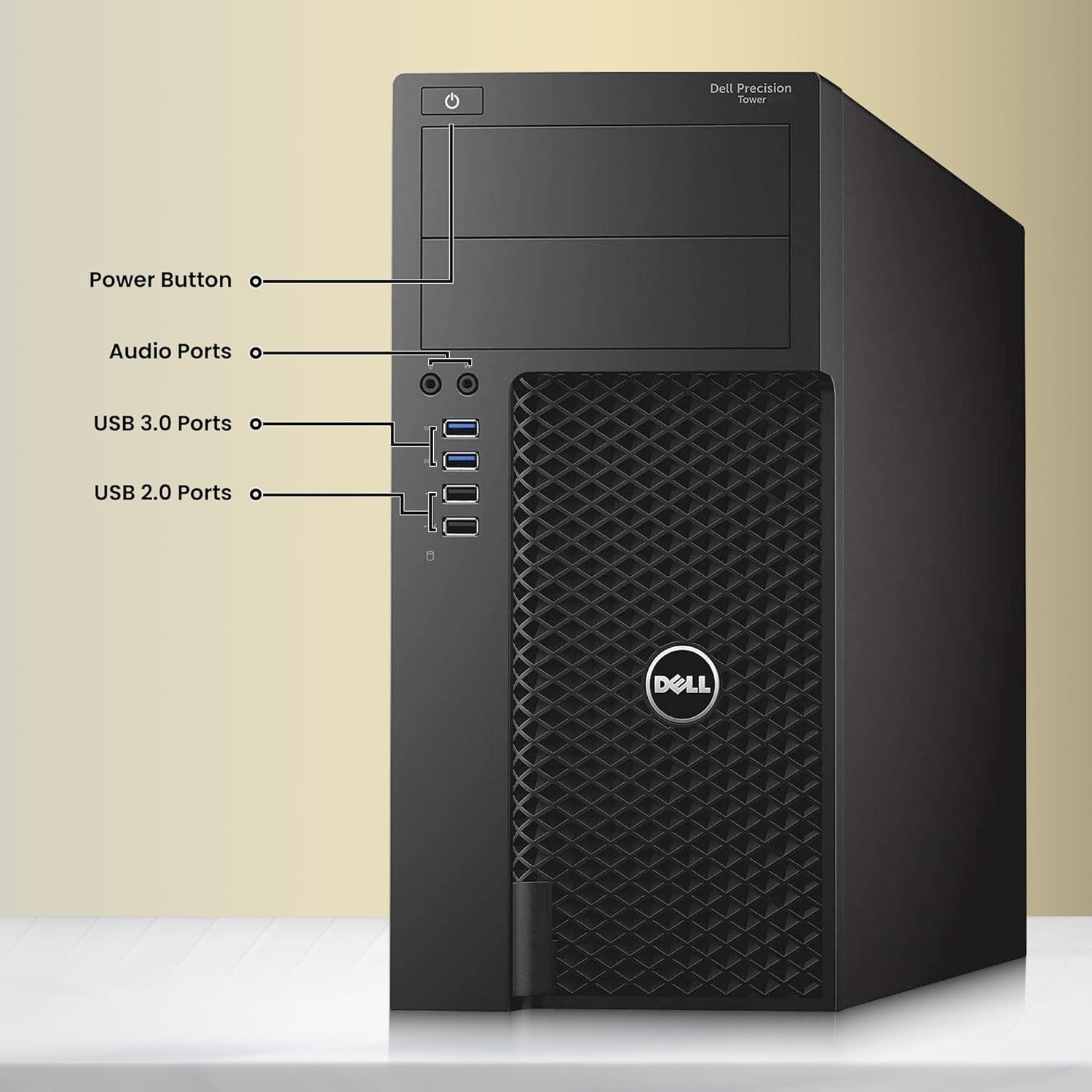 Dell Precision Gaming Desktop PC Tower Computer – Intel Core i5-6500 6th Gen – 16GB RAM – 256GB SSD – 1TB HDD – GeForce GT 1030 – RGB Keyboard & Mouse – Windows 11 Pro (Renewed)
