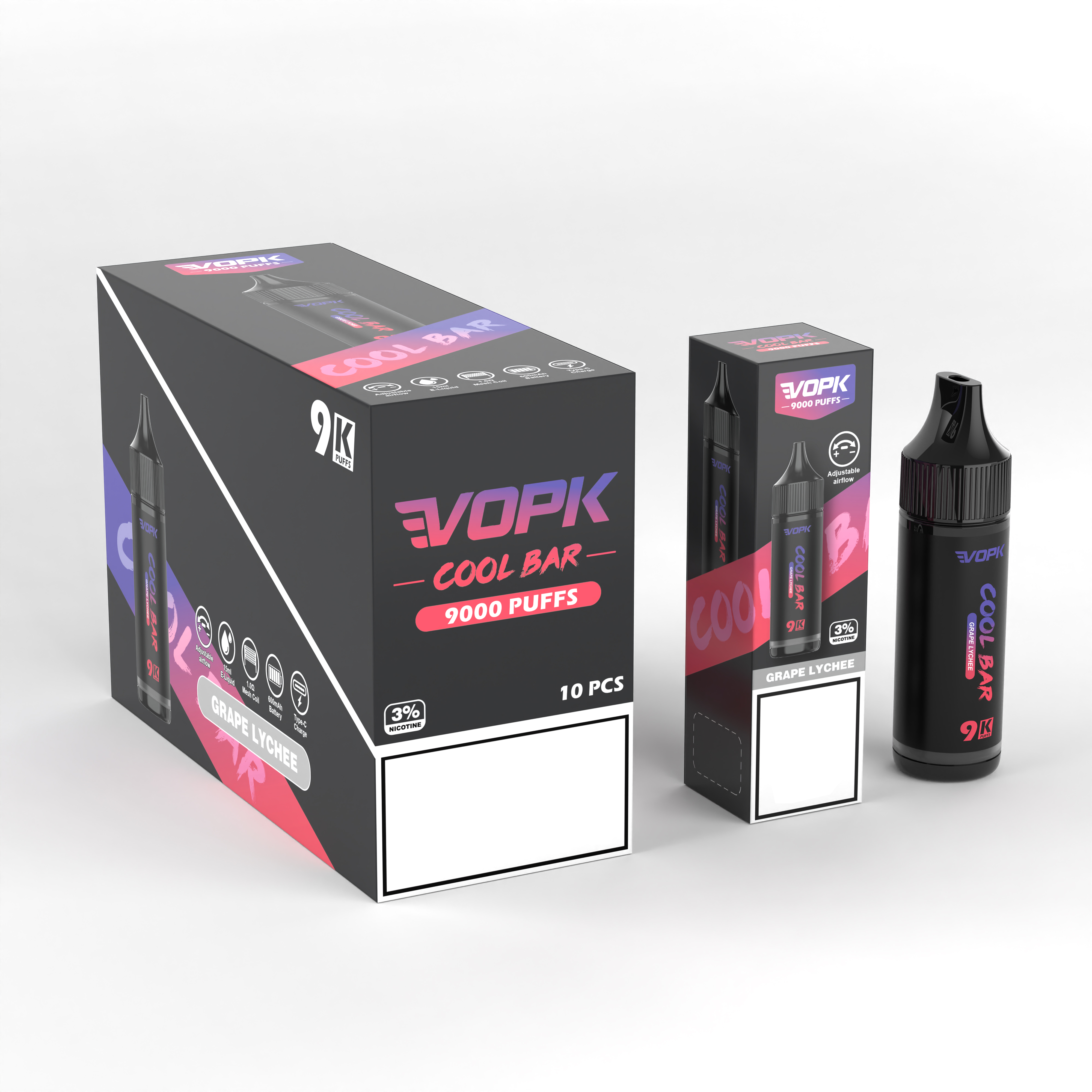 VOPK COOL BAR 9000 Puffs 9K Disposable E-cigarettes 9K Vape