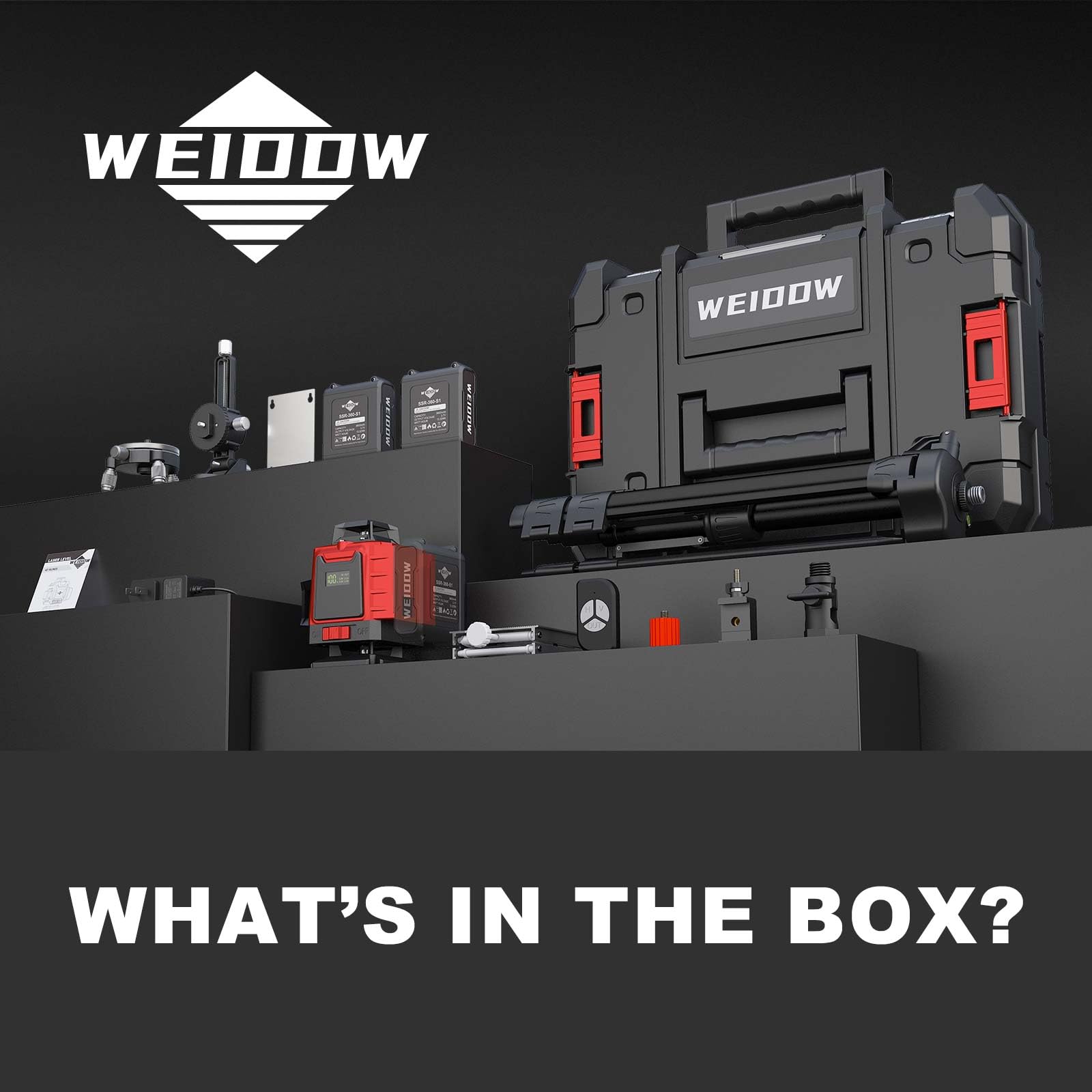 WEIDDW Laser Level with Tripod - Self Leveling 4x360° Green