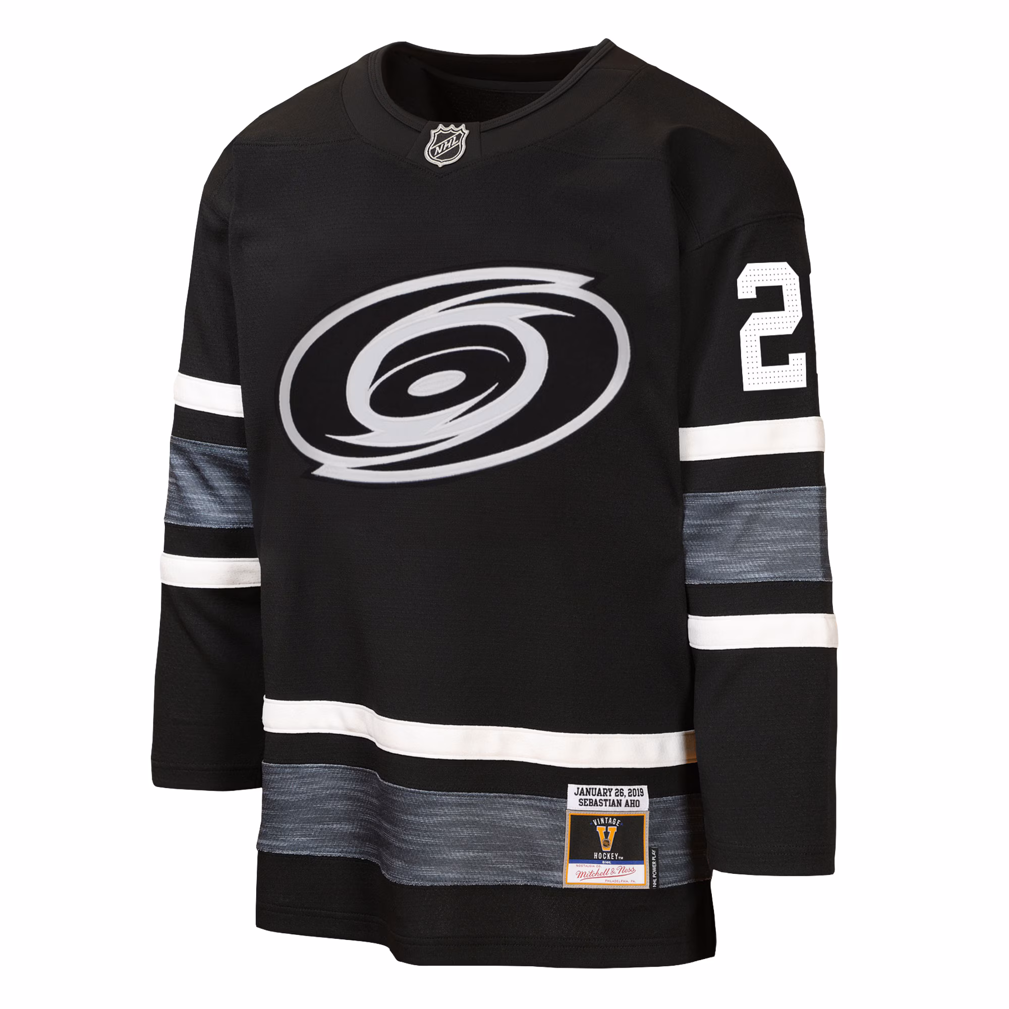 Sebastian Aho Carolina Hurricanes Mitchell & Ness Youth 2019 All-Star Game Power Play Jersey - Black