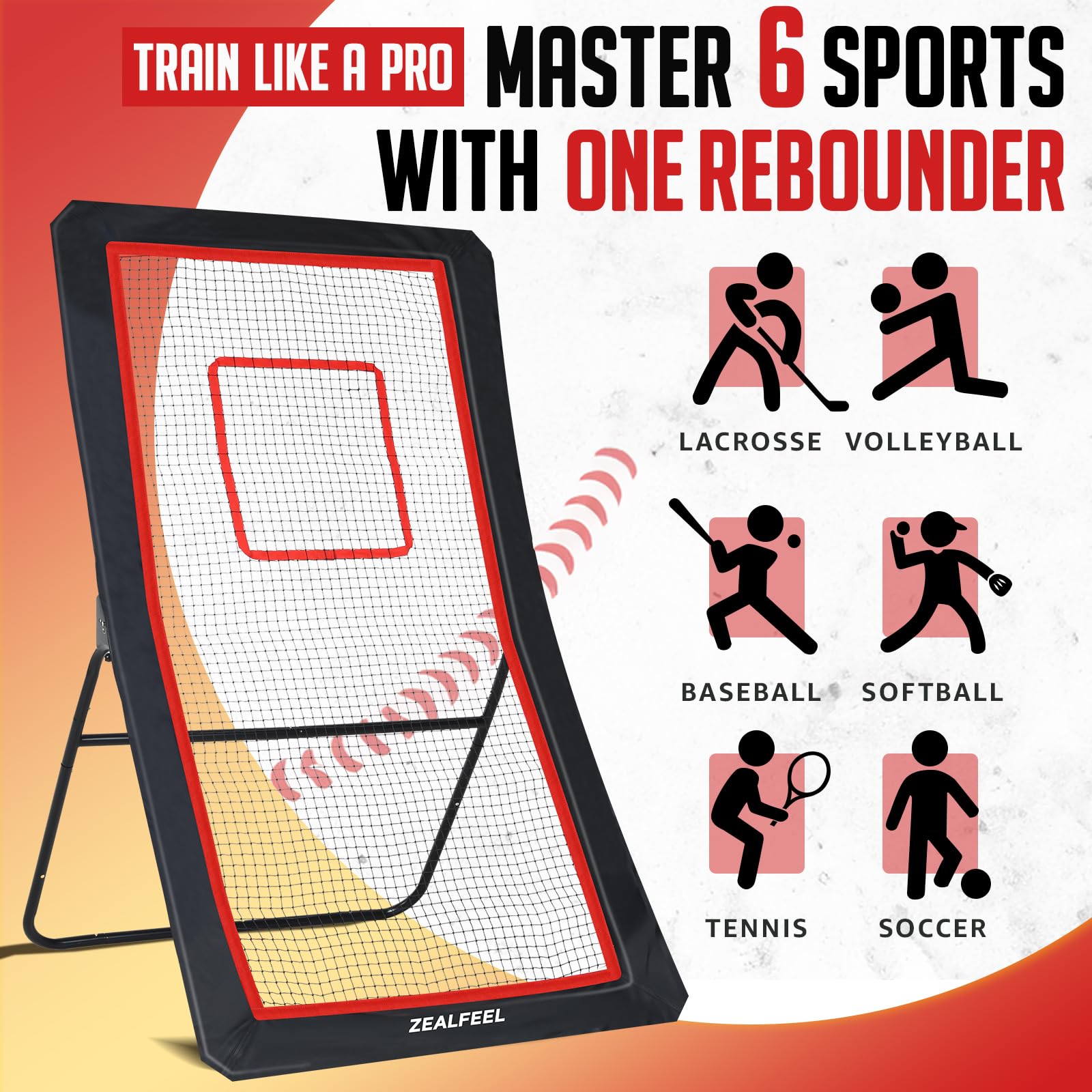 ZEALFEEL ZEALFEEL Lacrosse Rebounder - 4x7FT/4x6FT Net