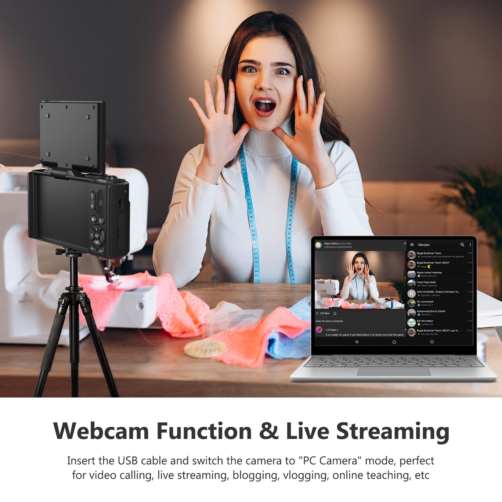 VJIANGER 4K Digital Camera, 64MP Vlogging Cam with 18X Zoom