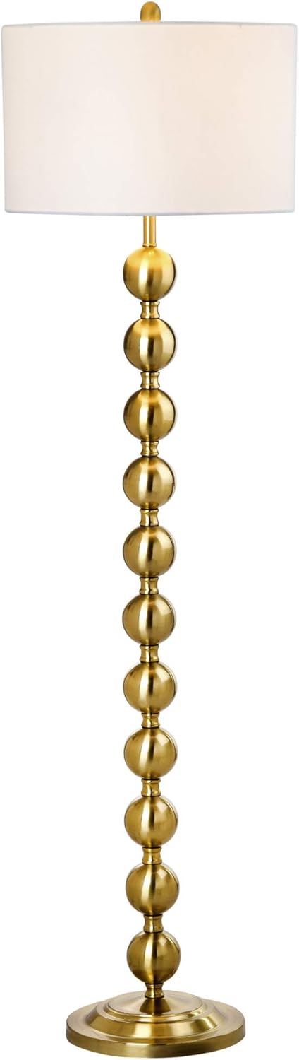 SAFAVIEH Lighting Collection Reflections Modern Farmhouse Stacked Ball Brass 59-inch Living Room Bedroom Home Office Standing Floor Lamp (LED Bulb Included)