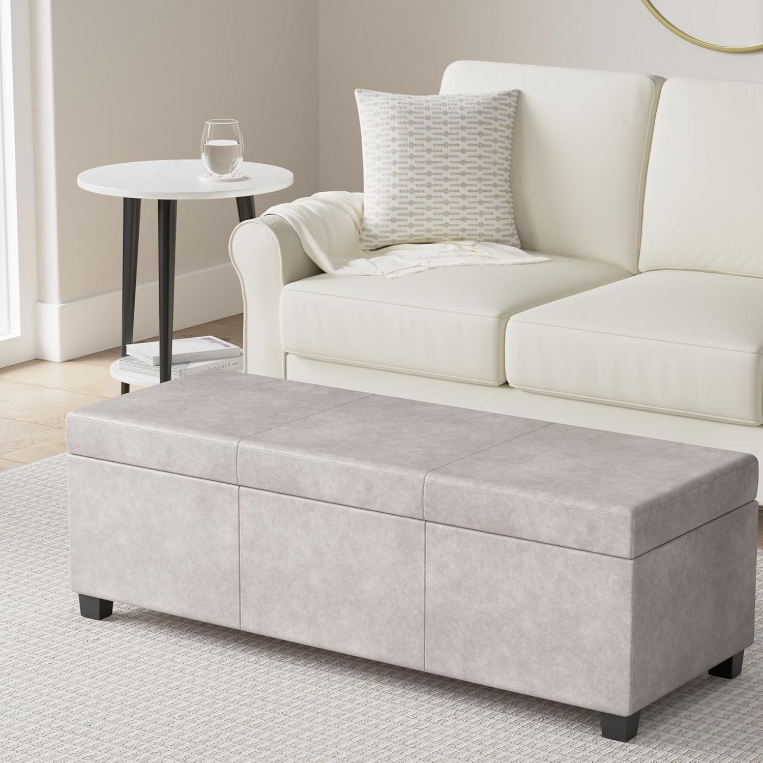 SIMPLIHOME Avalon Storage Ottoman Bench - 48