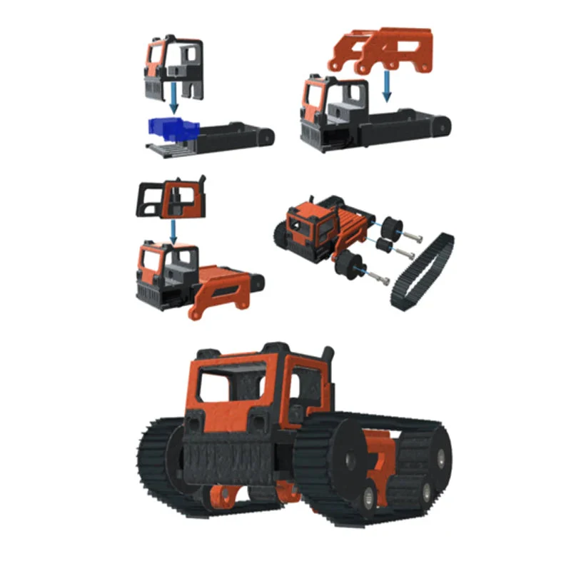 Robot Car Web Control Tank Model Tractor Crawler Balance Car 3D Printing Mount Truck for Arduino Robot ESP32 Wifi Scout Tank