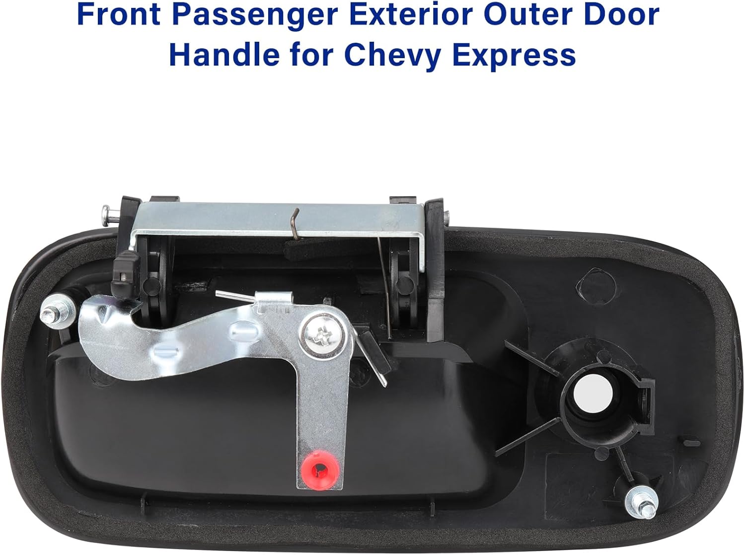 Exterior Door Handle Front Right Passenger Side for 1996-2009 Chevy Express GMC Savana 1500 2500 3500 4500 Van, Replces 79321, Black w/Key Hole