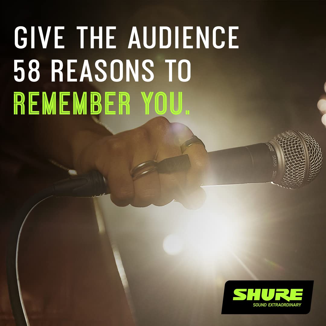SHURE SM58-LC Dynamic Vocal Microphone - Professional XLR Mic