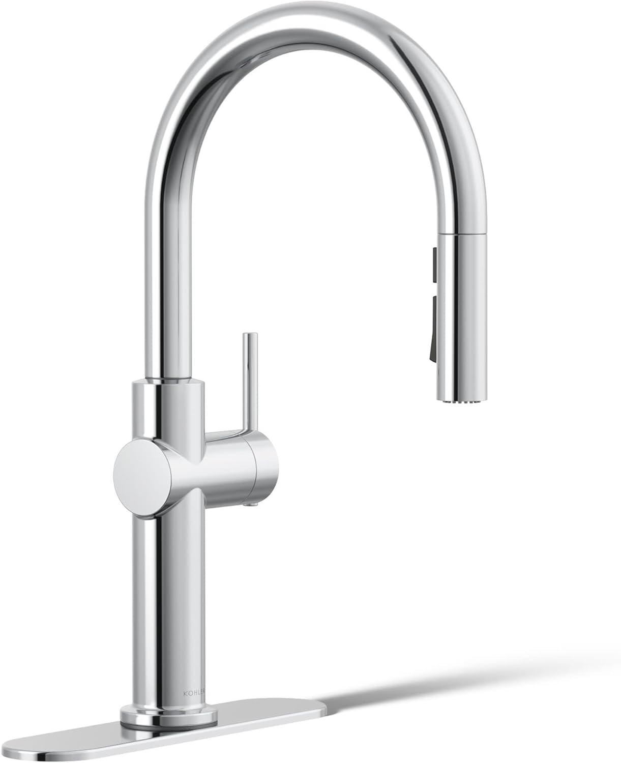 KOHLER 22972-CP Crue Pull Down Kitchen Faucet, Pull-Down Sprayer with Multi Function Spray Head, Polished Chrome