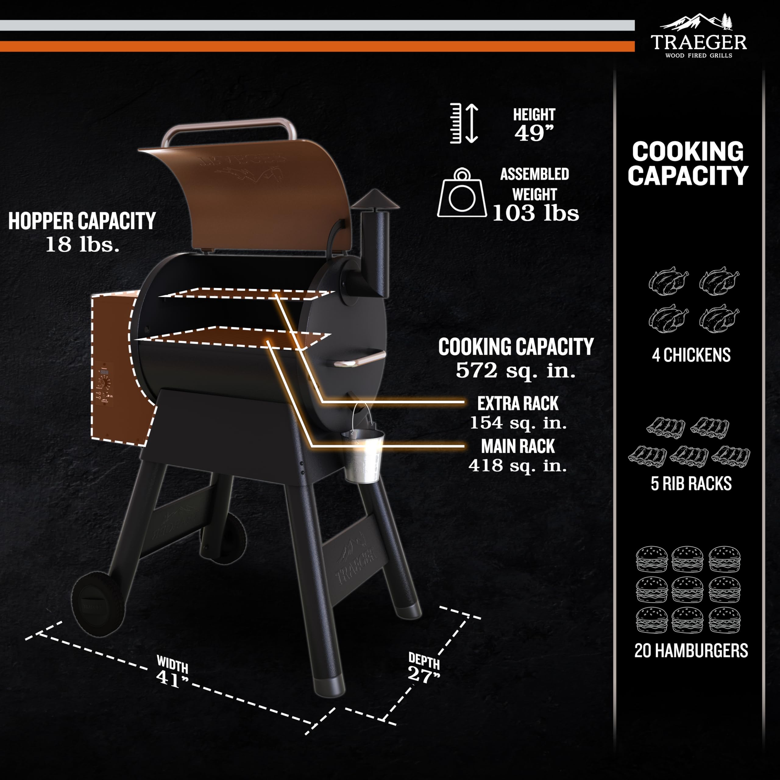 TRAEGER Grills Pro 22 Pellet Grill & Smoker Combo 6-in-1