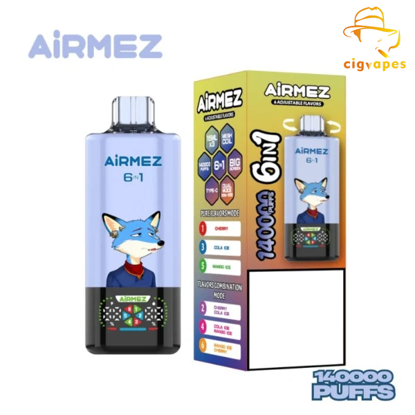 EU Warehouse Airmez FOX 6 In 1 140000 Disposable Vape Airmez Puffs 140K E-zigaretten