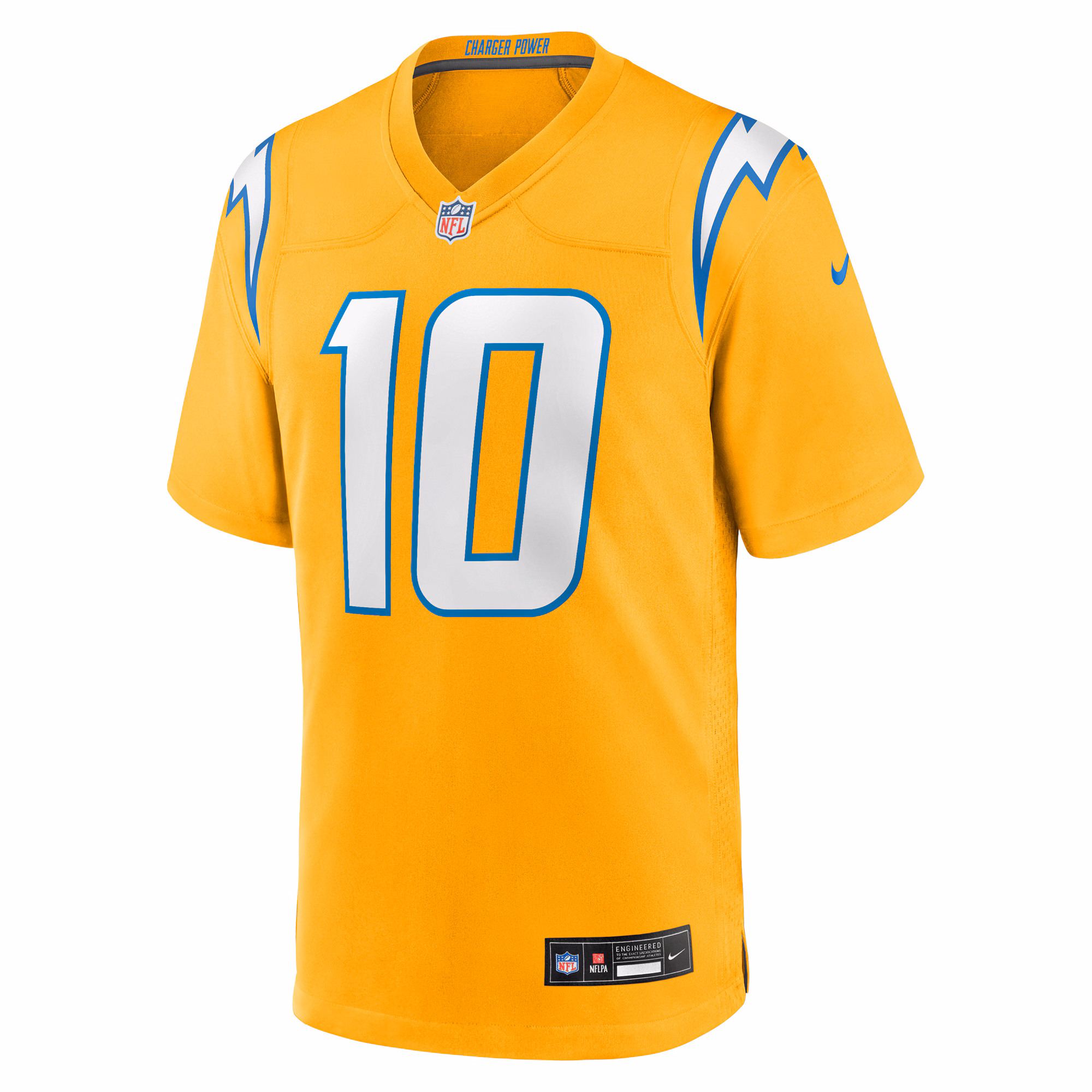 Justin Herbert Los Angeles Chargers Nike Youth Alternate Charger Power Game Player Jersey - Gold