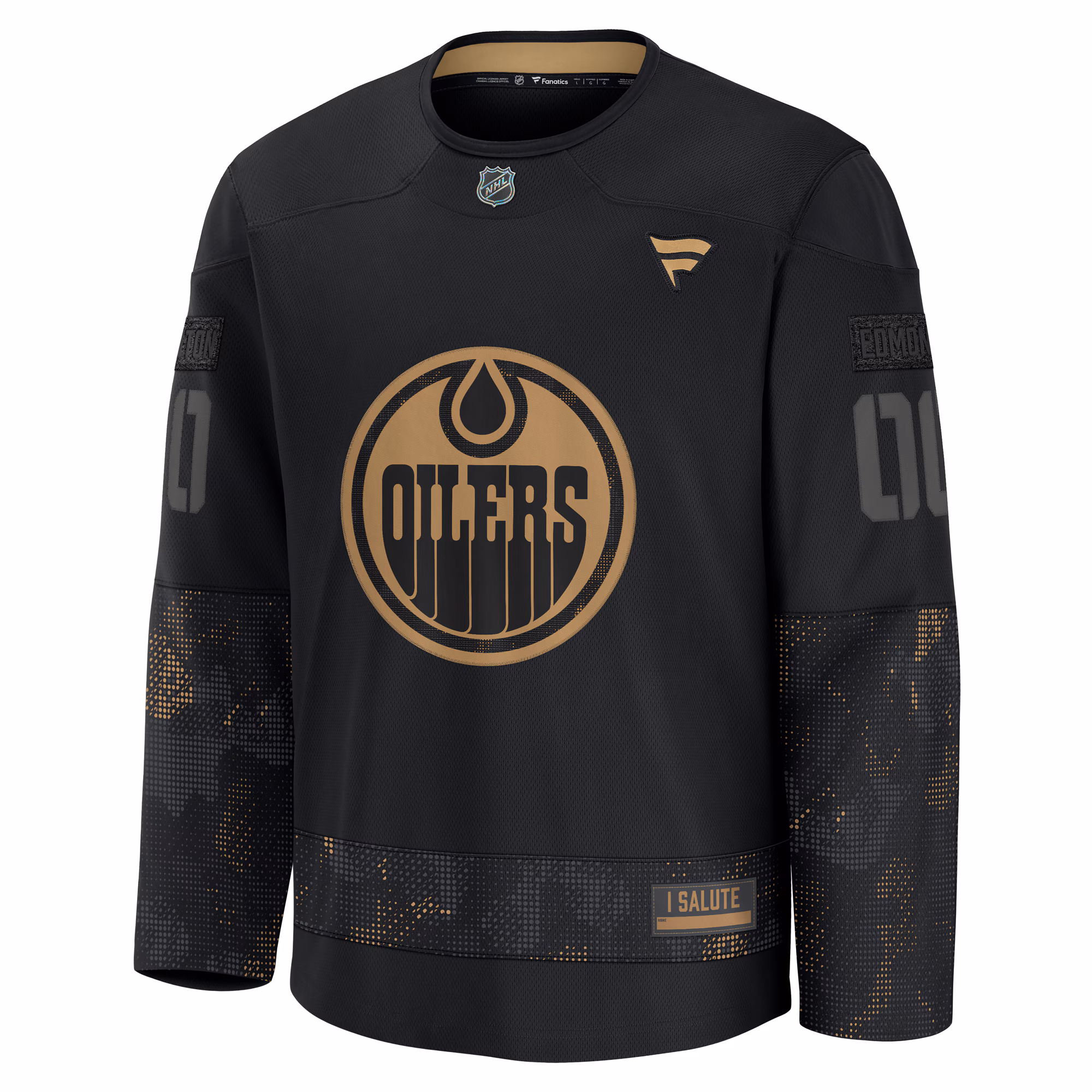 Edmonton Oilers Fanatics 2024 Military Appreciation Custom Practice Jersey - Black
