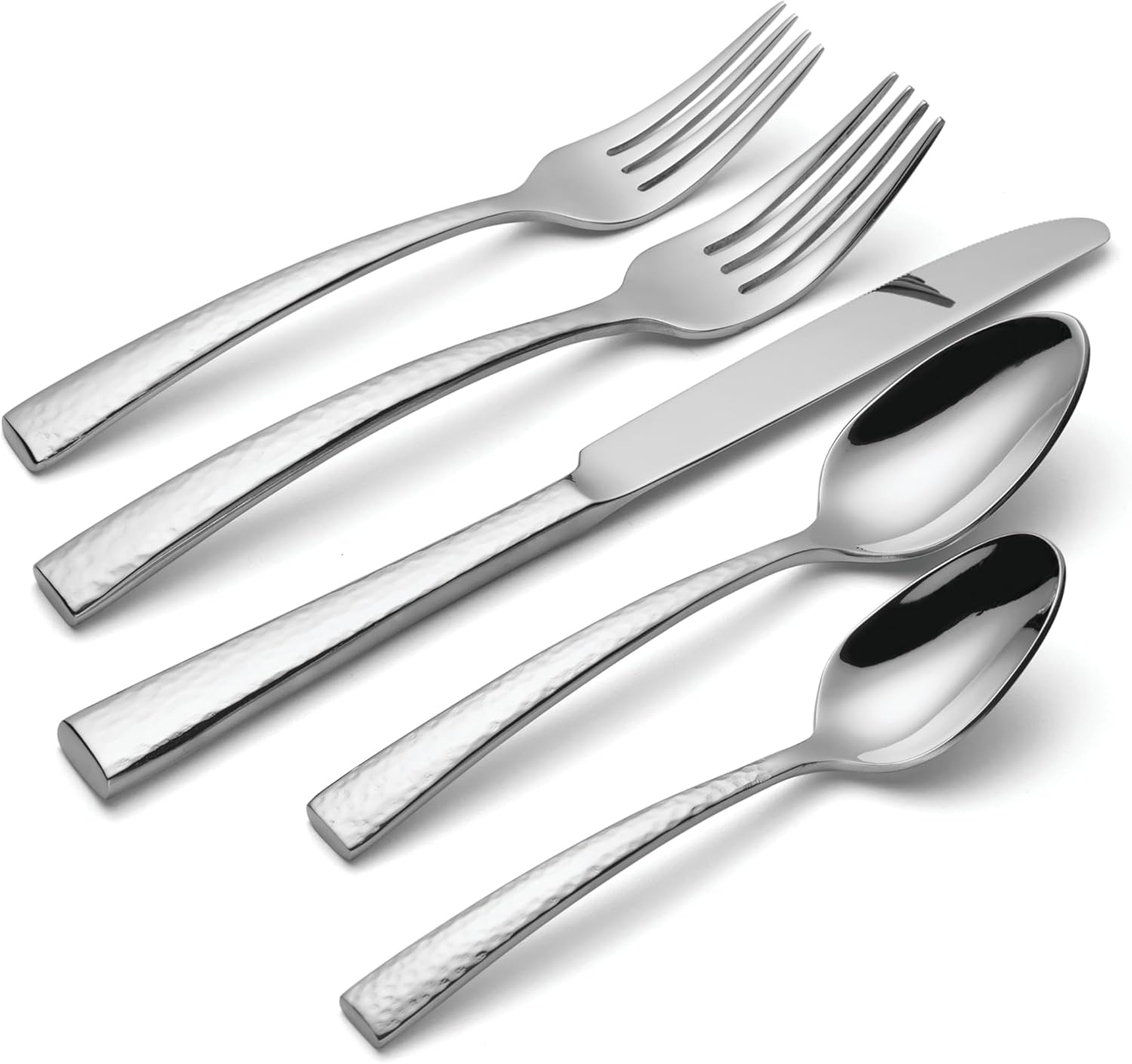 Oneida Silverware Set, Cabria 45-Piece Fine Flatware Set, Service For 8, 18/10 Stainless Steel, Dishwasher Safe, Knives Spoons And Forks Set, Home & Kitchen Serving Utensils (Silver, 45 Piece)