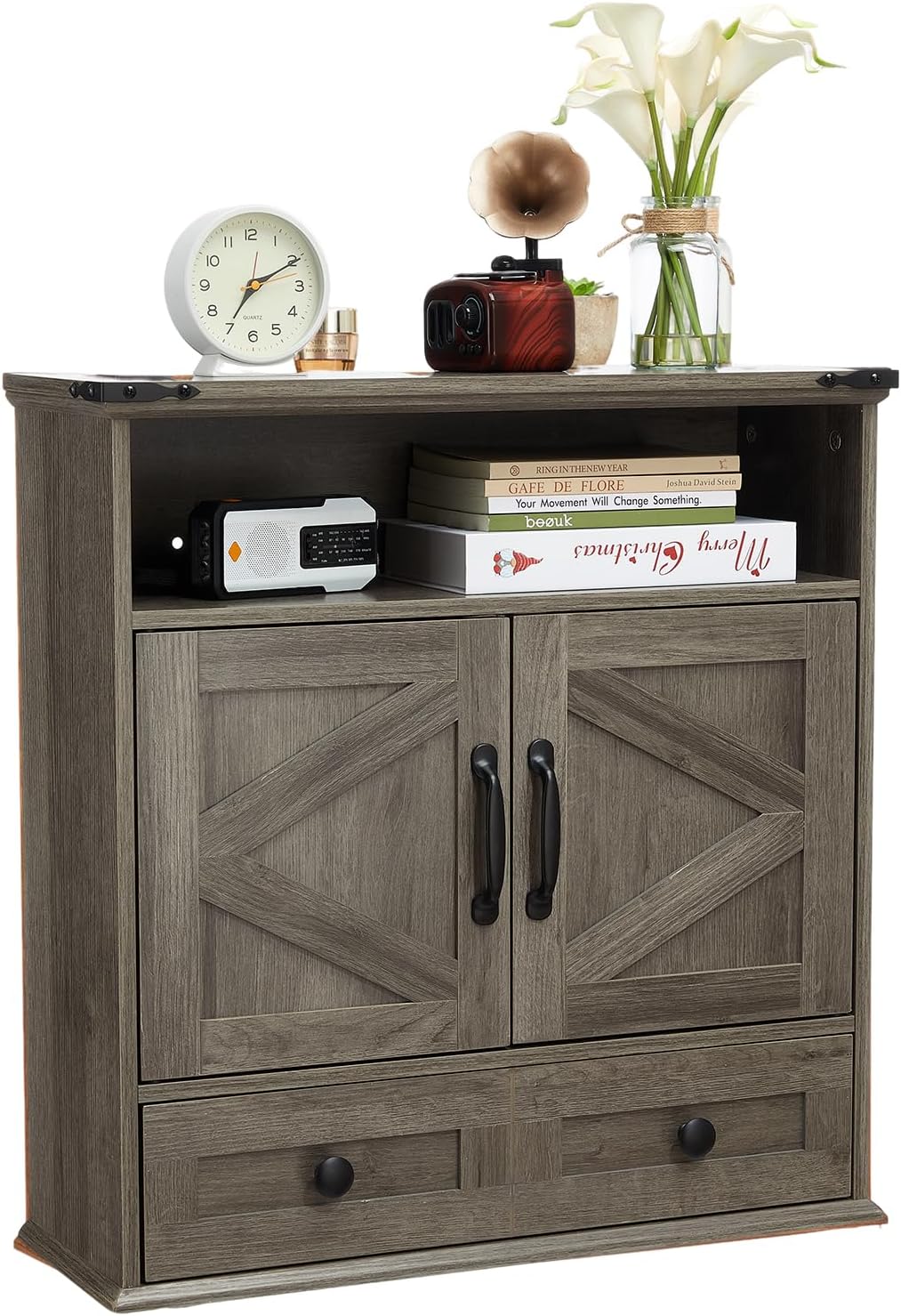 Wall Mounted Bathroom Cabinet with Barn Doors – 25