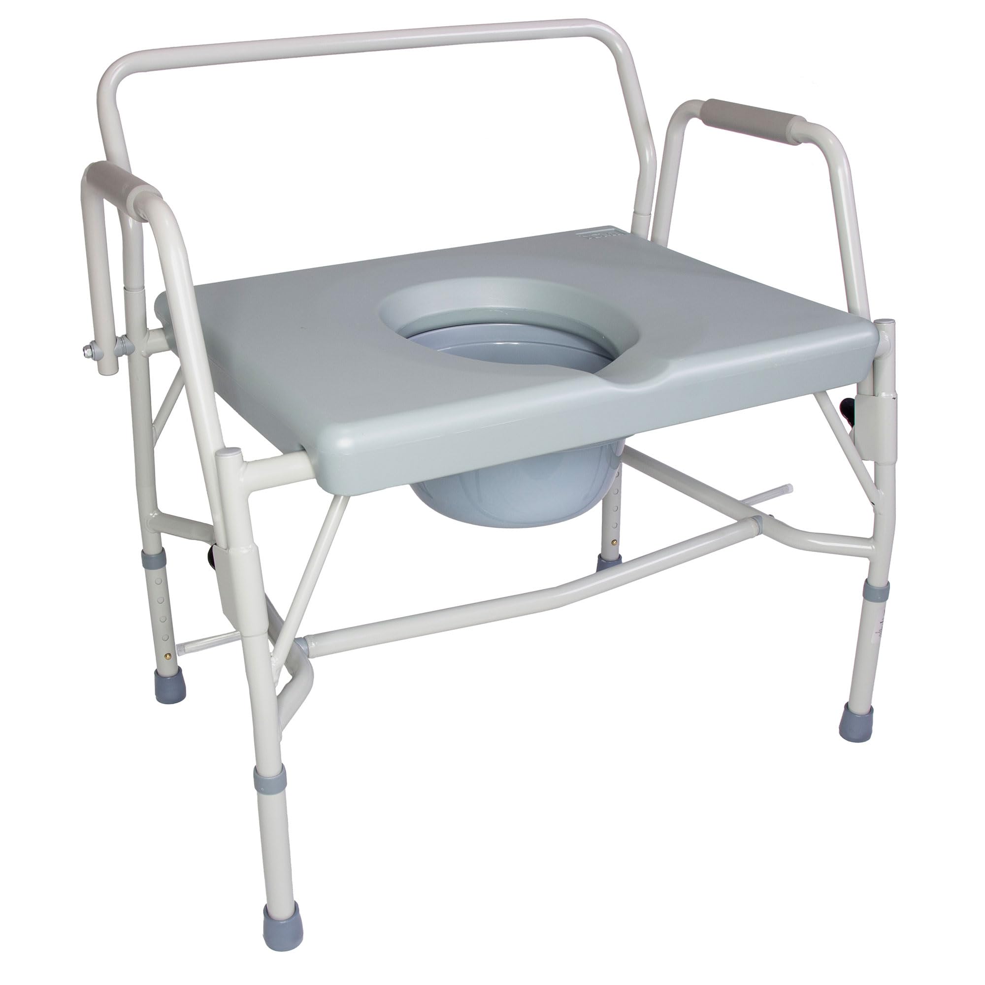 DMI Drop Arm Portable Toilet Commode with Extra-Wide Seat