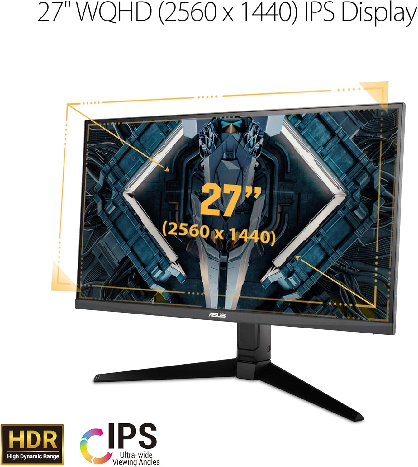 ASUS TUF Gaming VG27AQL1A 27” HDR Monitor, 1440P WQHD (2560 x 1440), 170Hz (Supports 144Hz), IPS, 1ms, G-SYNC Compatible, Extreme Low Motion Blur Sync, HDR400, 130% sRGB, Eye Care, HDMI DisplayPort