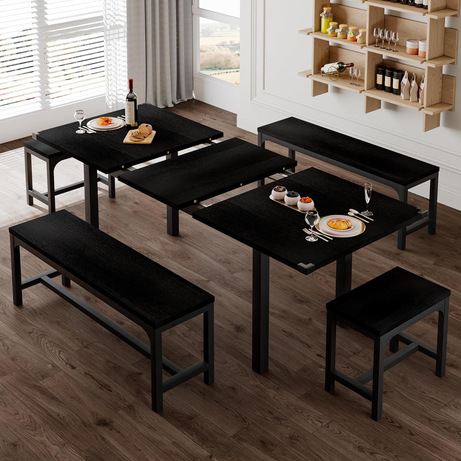 Feonase 5-Piece Dining Table Set for 4-8 People, 63