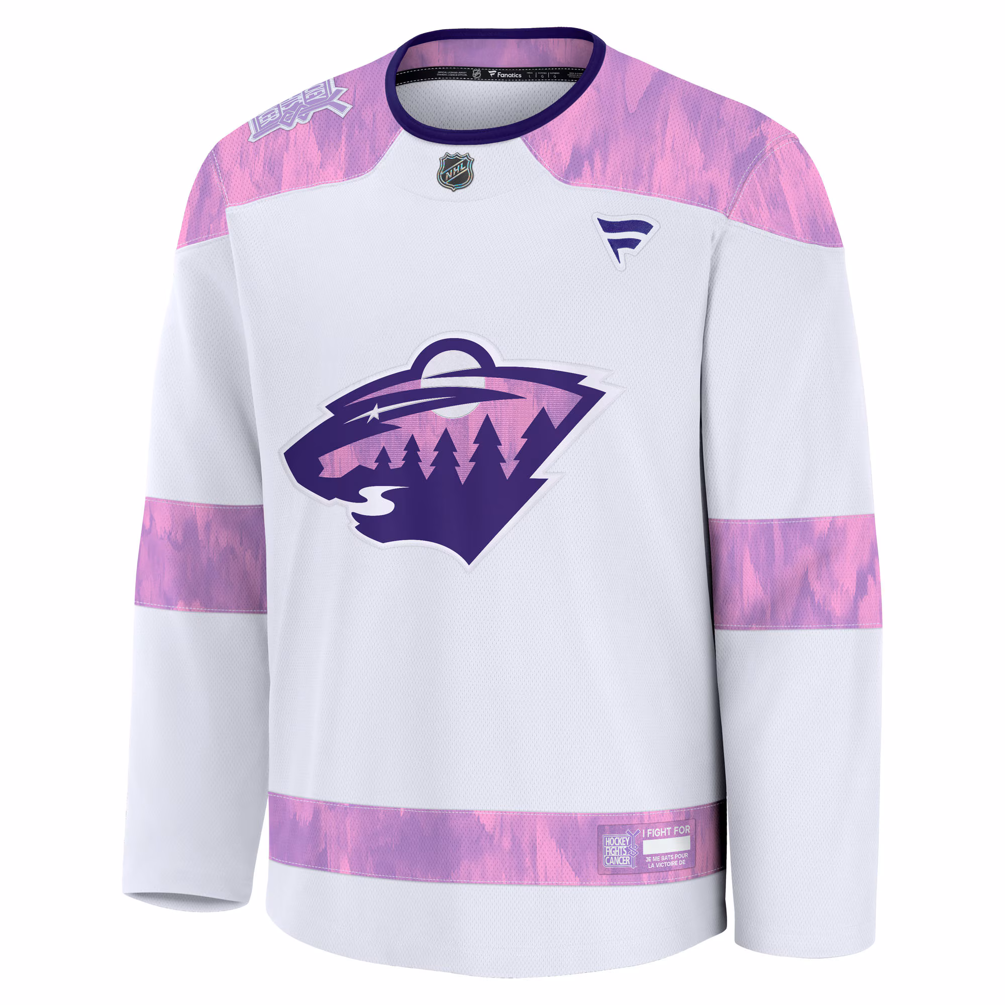 Minnesota Wild Fanatics Hockey Fights Cancer Survivor Practice Jersey - White