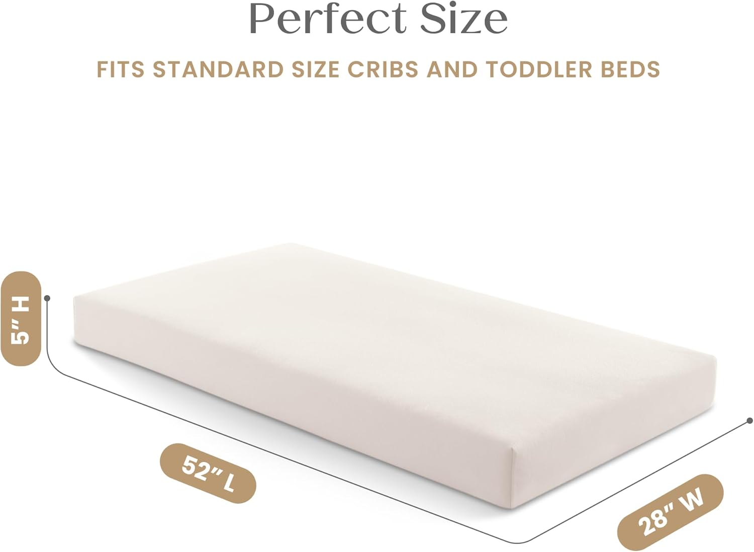 Delta Children CleanEarth Certified Organic Crib and Toddler Mattress – GOTS Certified, Non-Toxic Breathable Baby Mattress - Regulates Temperature, 10-Year Warranty