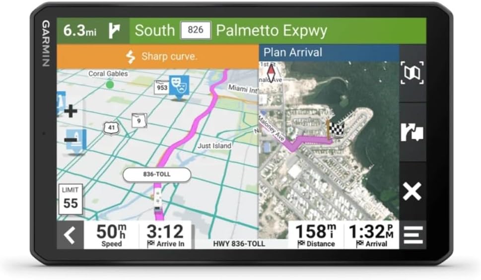 Garmin RV 895 GPS RV Navigator, 8” Large Easy-to-Read, Custom Routing, High-Resolution Birdseye Satellite Imagery, Directory of Parks and Services, Landscape/Portrait View Display Bundle