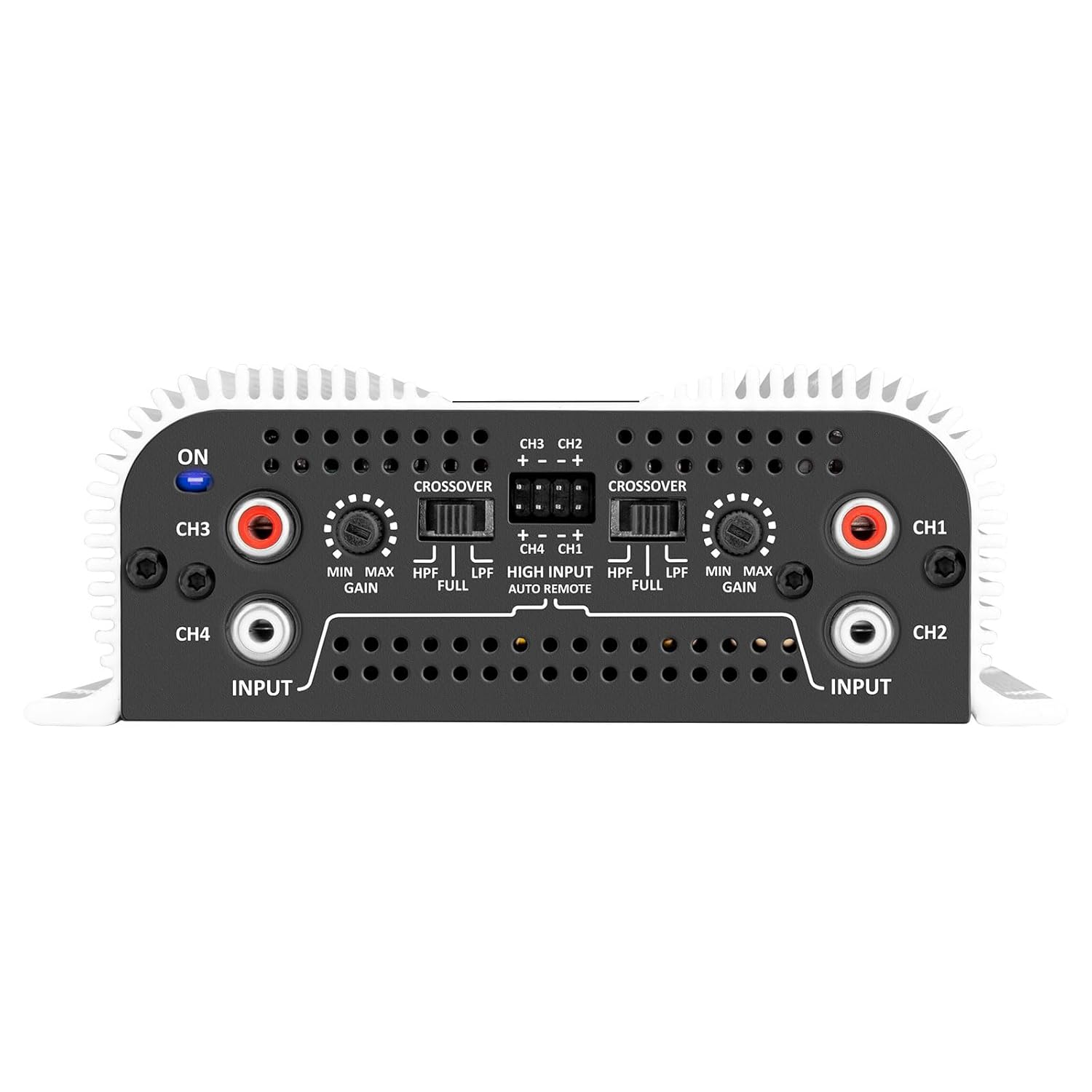 Taramps TS 800x4 1 Ohm Multichannel Stereo Amplifier 800 Watts Rms, 4 Channels, Full Range, Car Audio Amp Digital 2 Bridged Channel, Crossover High/Low Pass, with RCA and Automatic High Level Input