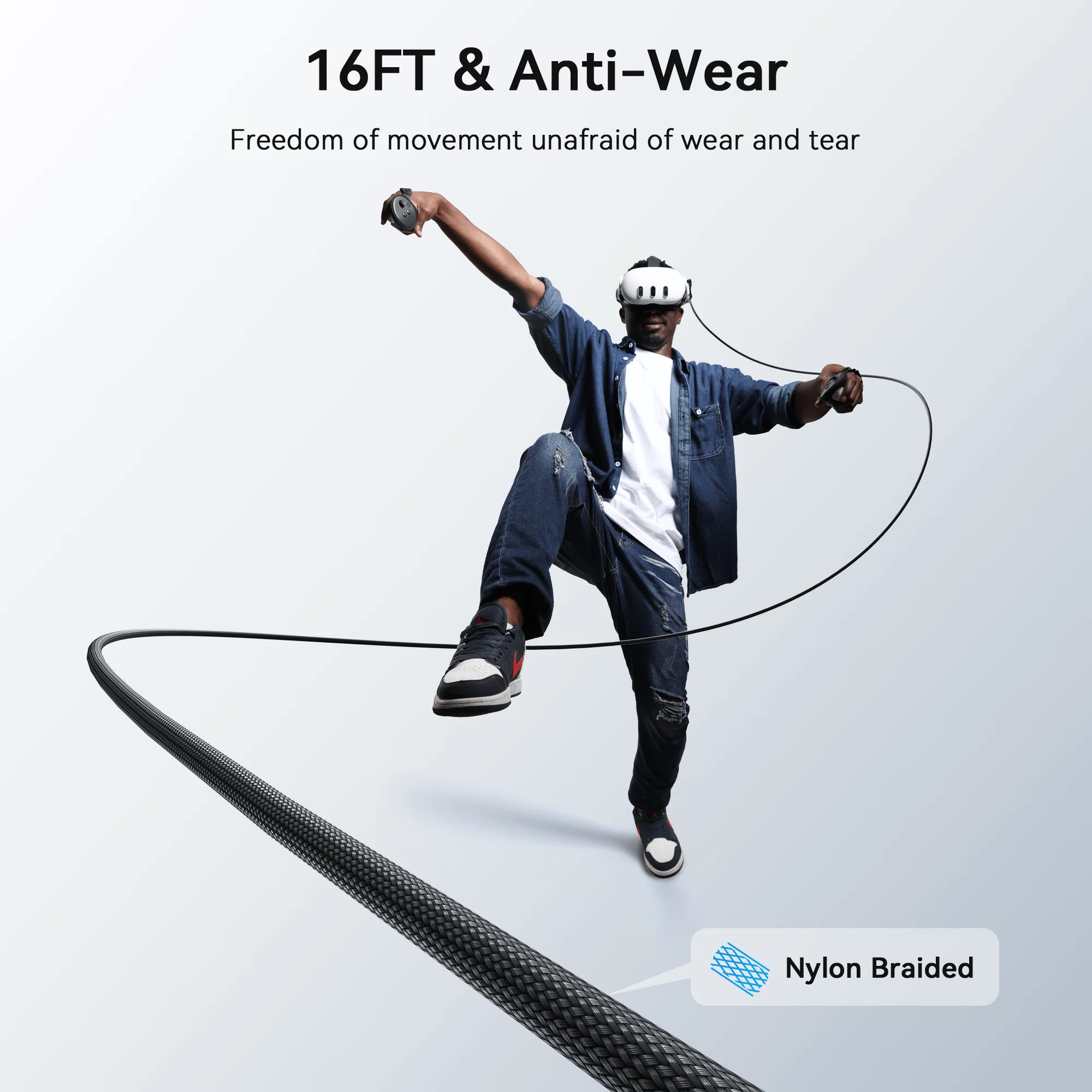 Braided Link Cable with Charging Support & Adapter