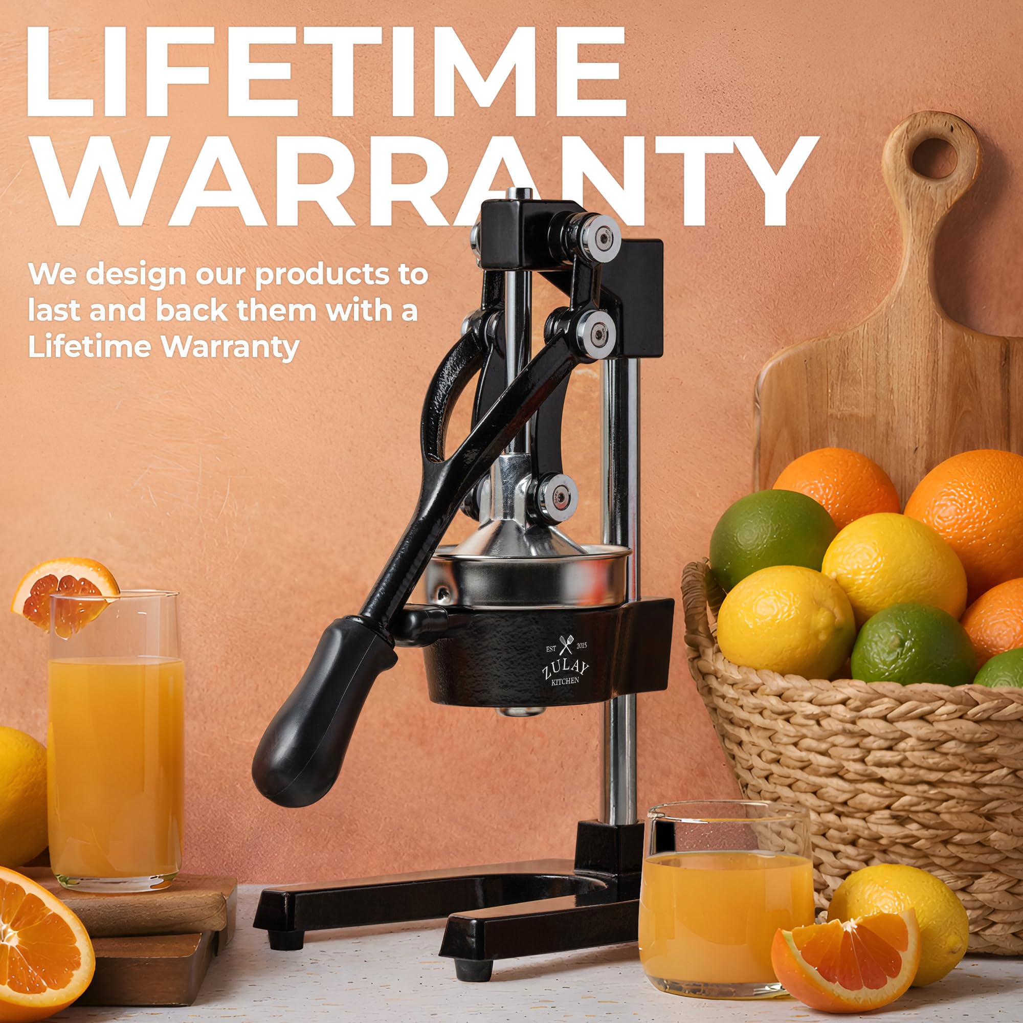 ZULAY KITCHEN Cast Iron Juicer - Heavy-Duty Manual Citrus Press