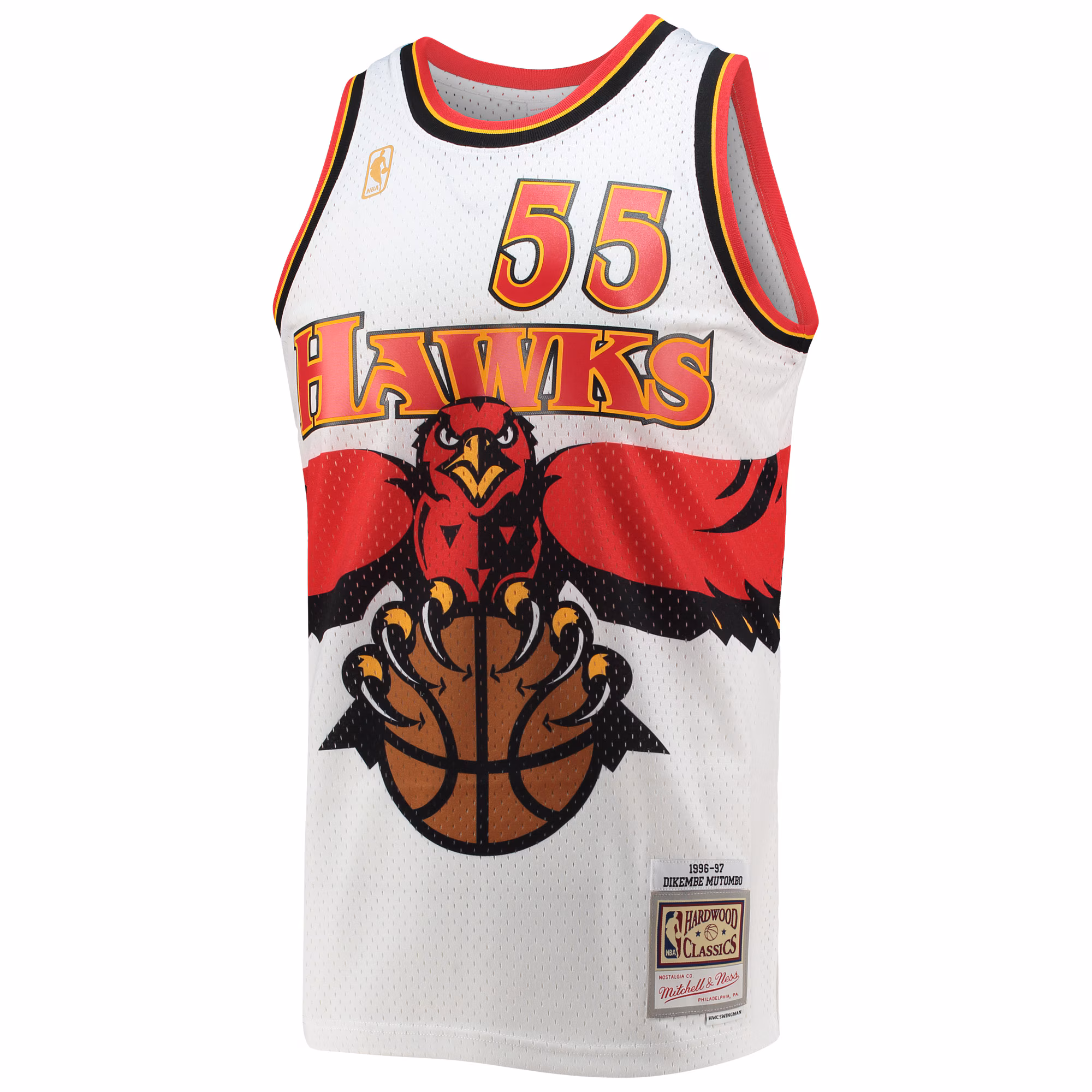 Dikembe Mutombo Atlanta Hawks Mitchell & Ness 1996/97 Hardwood Classics Swingman Jersey - White