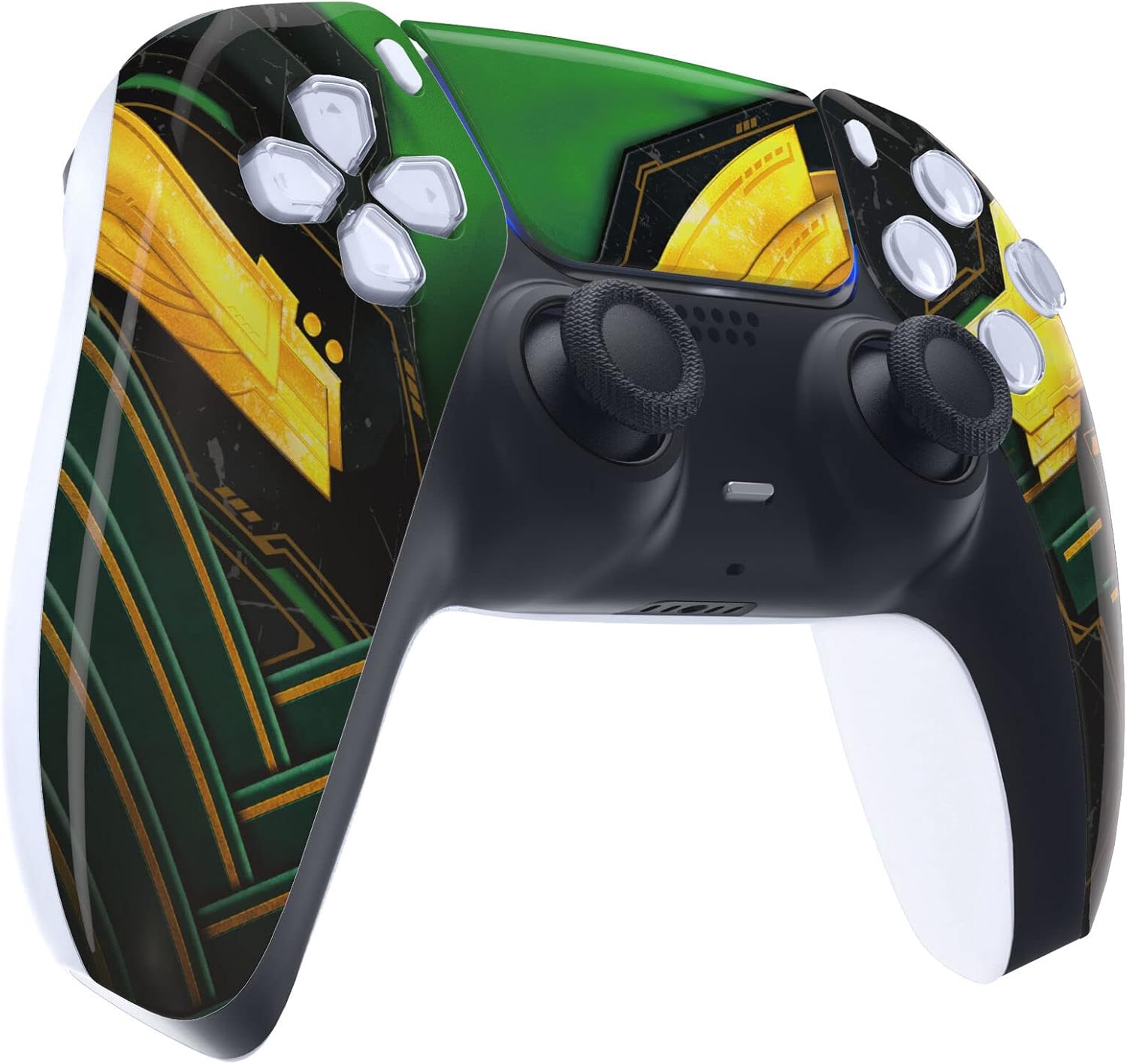 Custom Wireless Controller for PS5 - Hand Airbrushed & Multiple Designs Available (Green Armor)