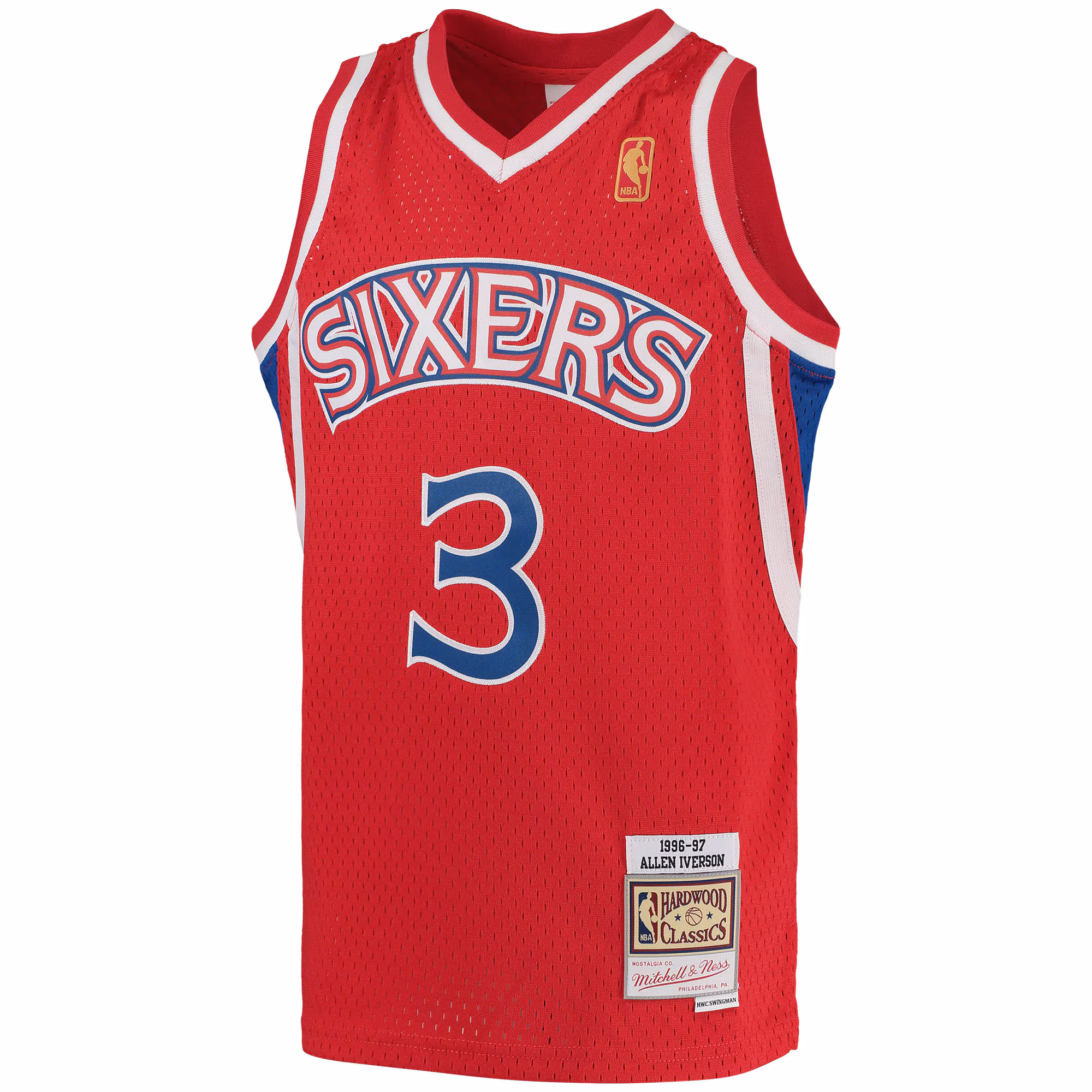 Allen Iverson Philadelphia 76ers Mitchell & Ness Youth 1996/97 Hardwood Classics Swingman Throwback Jersey - Red