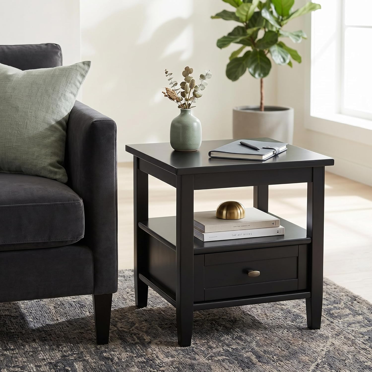 SIMPLIHOME Warm Shaker End Table - 20